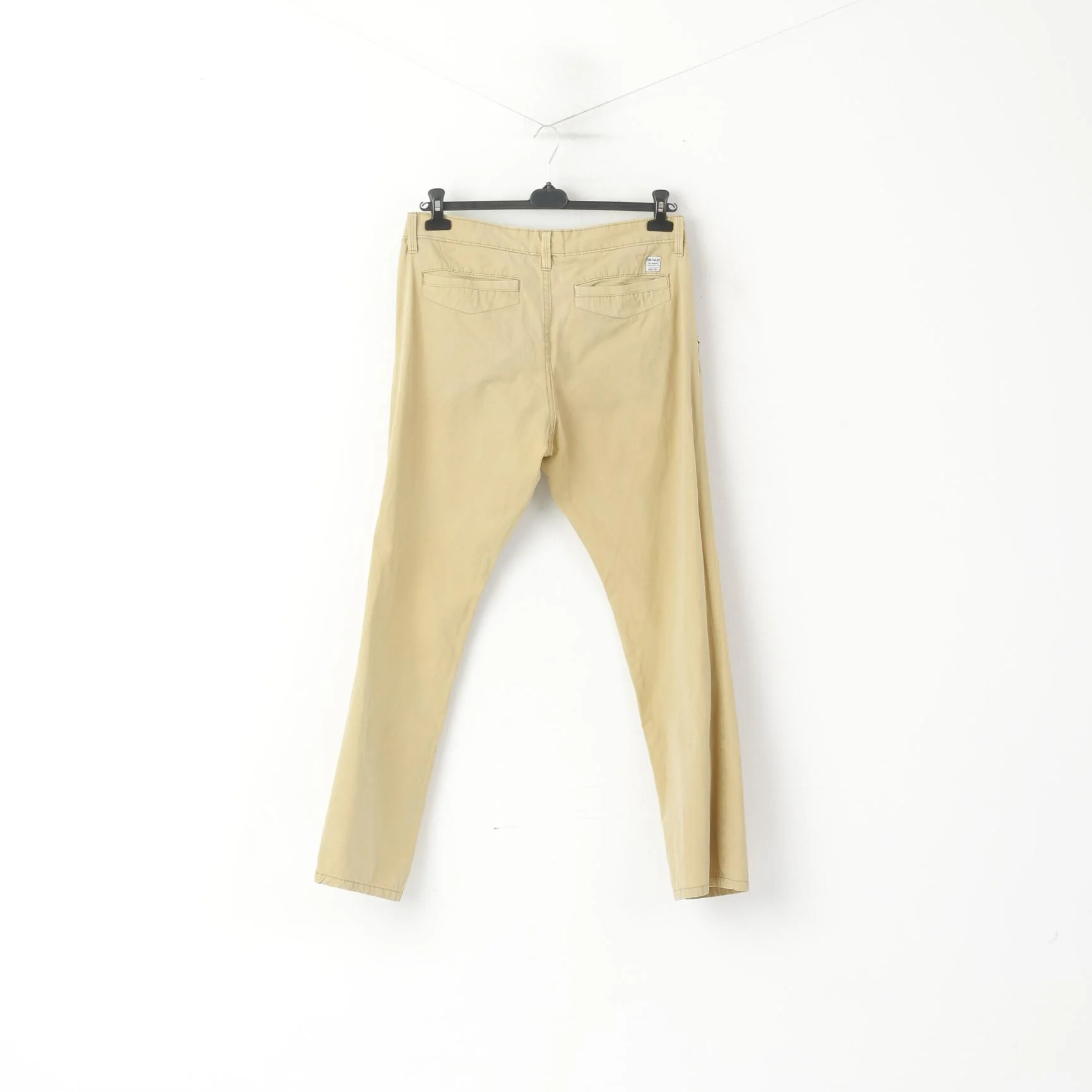 Tom Tailor Men 34 Trousers Cream Cotton Marvin Slim Casual Pants - Image 5