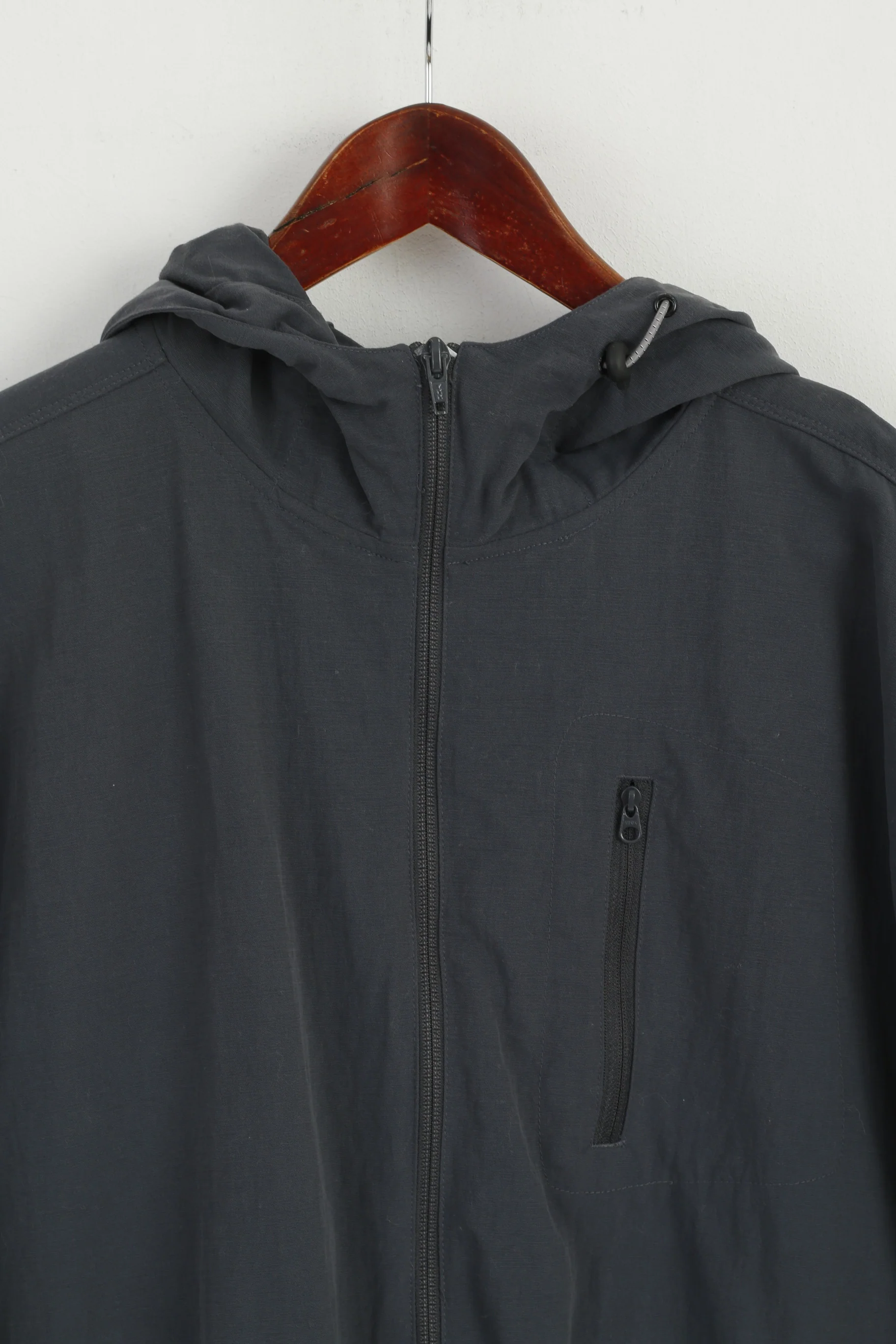 Sprayway Men L Jacket Gray Lightweight Nylon Waterproof Hooded Casual Top - Image 2