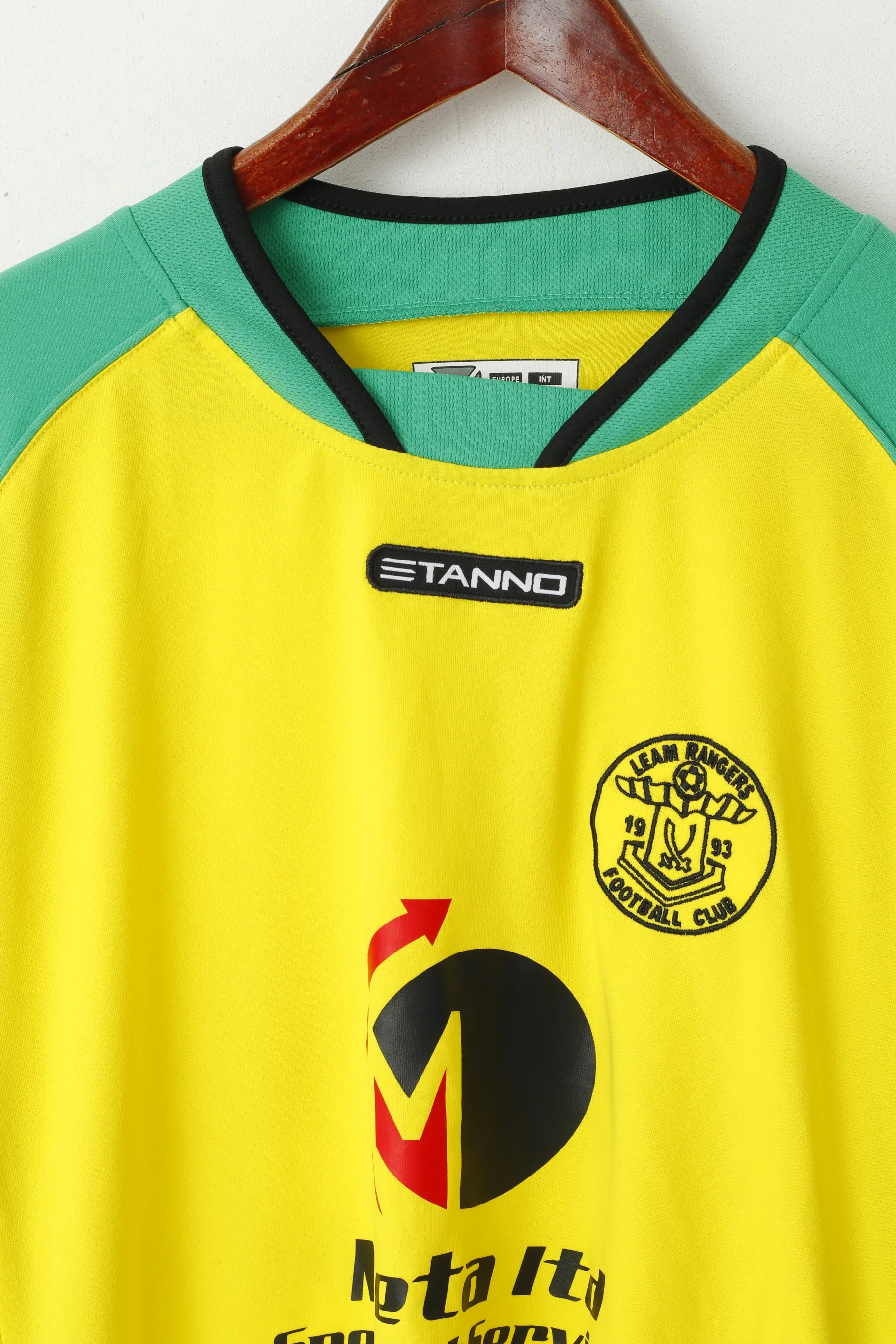 Stanno Leam Rangers Men M/L Shirt Yellow Football Club Climatec #13 Long Sleeve Top - Image 2