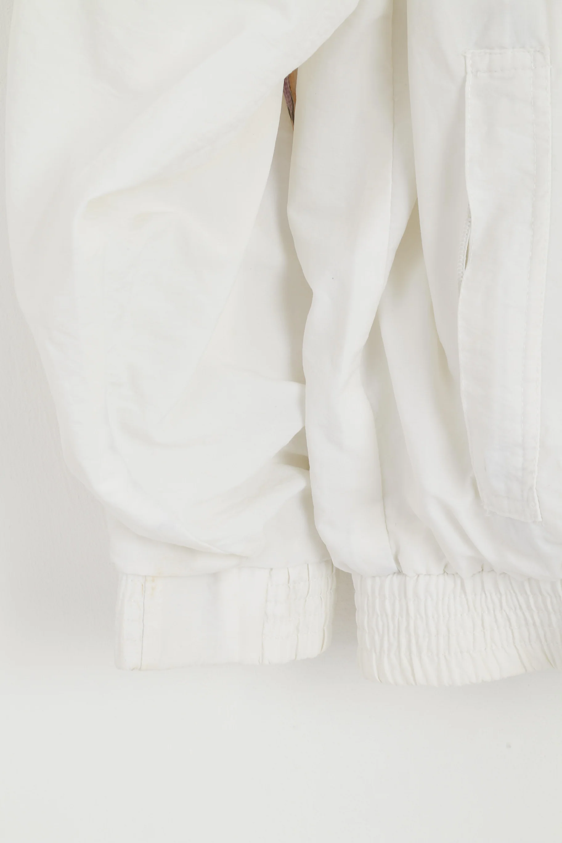 Giorgio Vincenzo Men L Jacket White Vintage Printed Nylon Full Zipper Bomber Top - Image 3