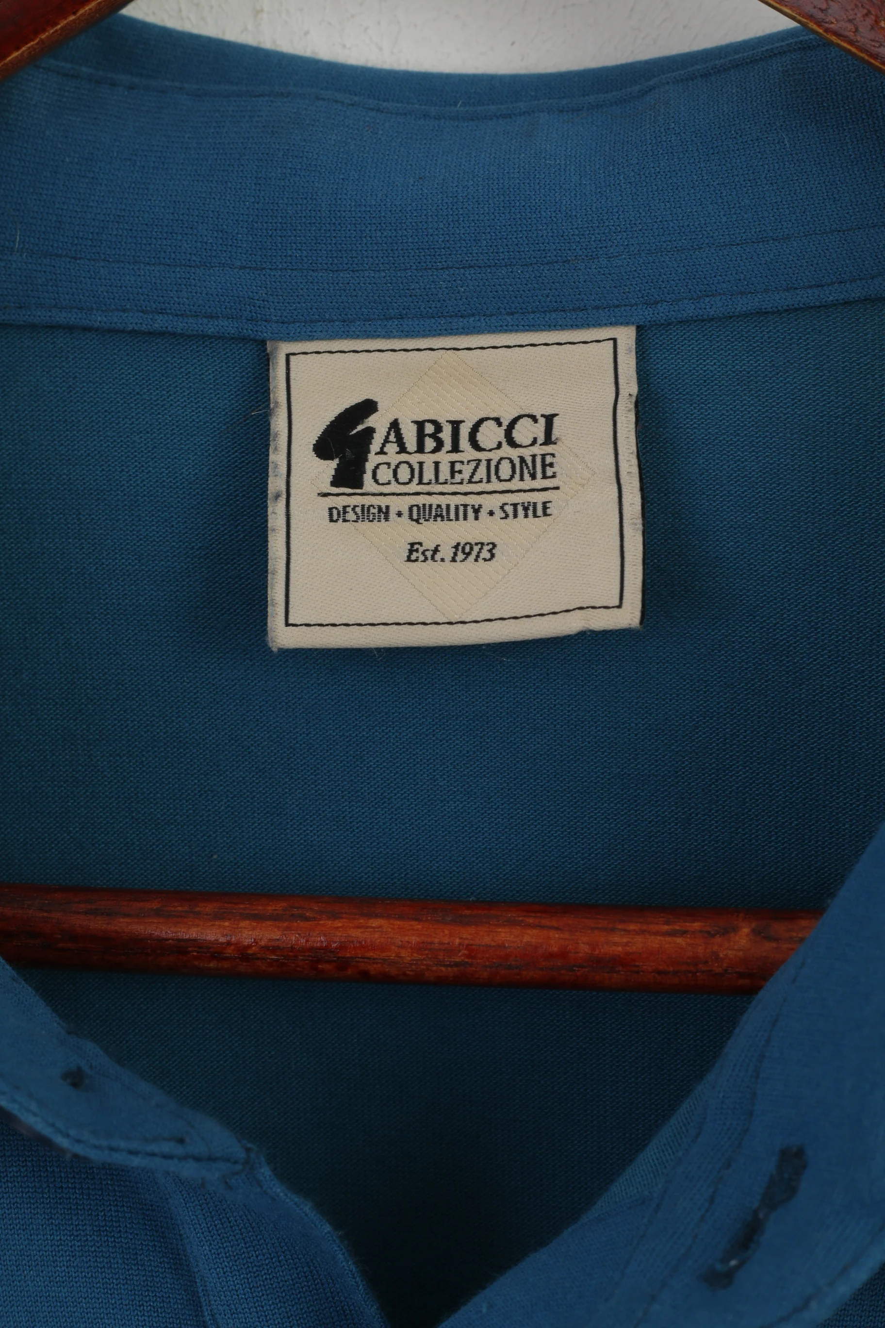 GABICCI Collezione Men XL Polo Shirt Sea Green Cotton Soft Detailed Buttons Top - Image 4