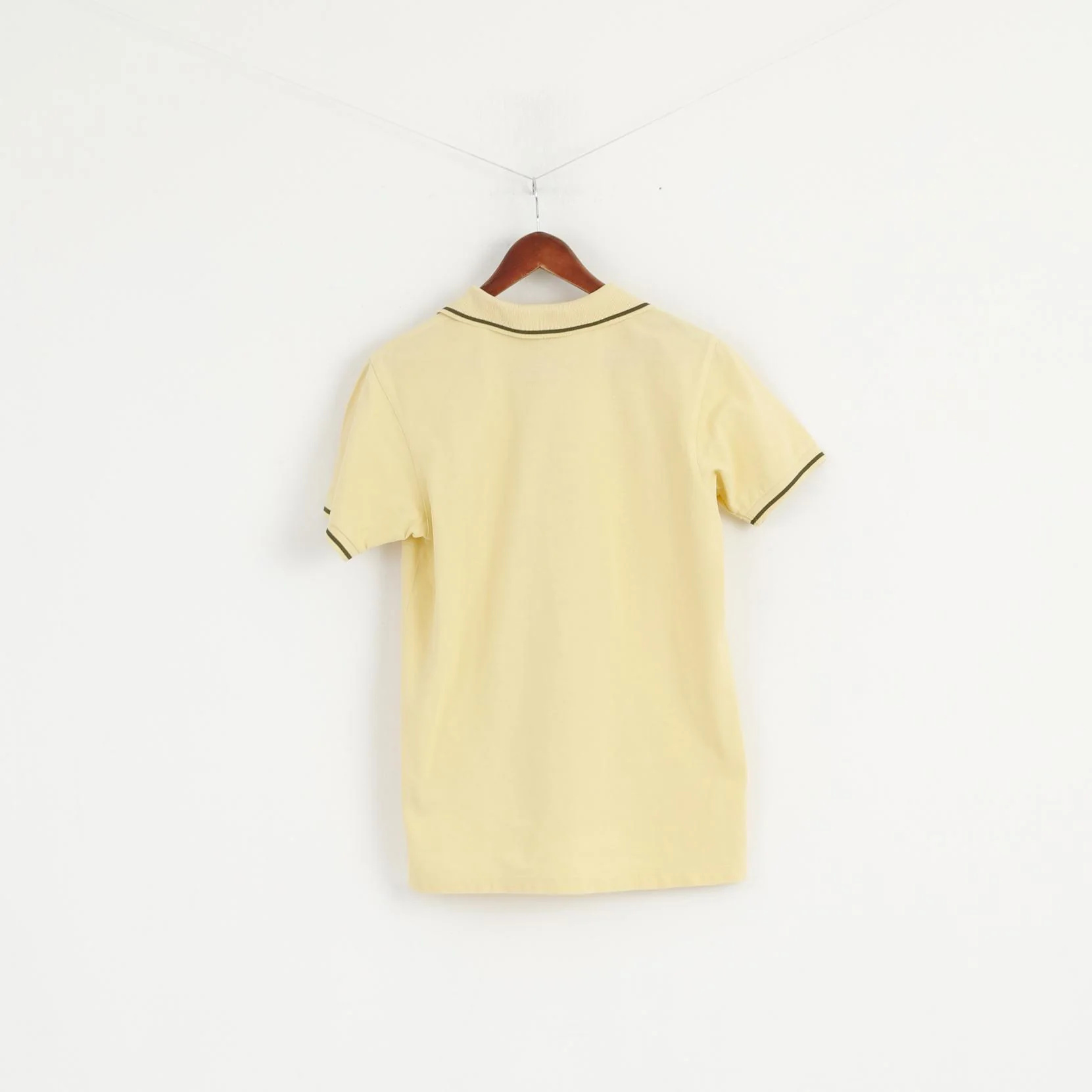 Barbour Men S Polo Shirt Yellow Cotton Detailed Buttons Plain Top - Image 6