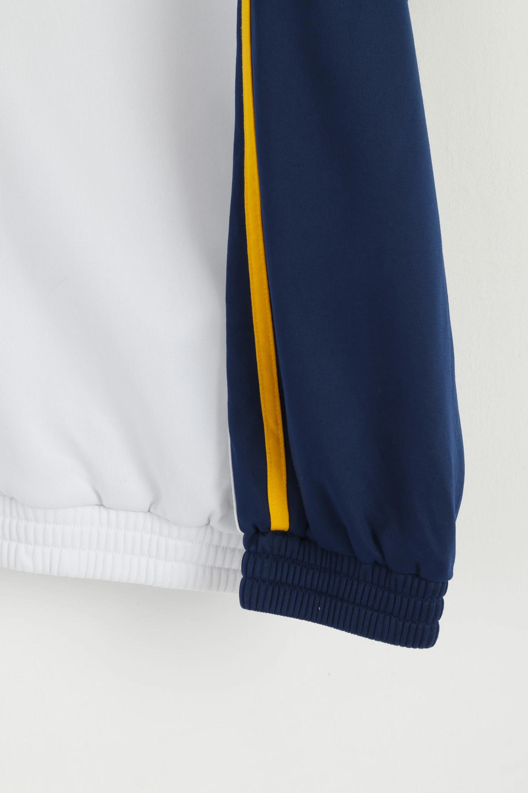 Feroti Sport Men XXL Sweatshirt White Navy Shiny Full Zipper Oldschool Retro Top - Image 3