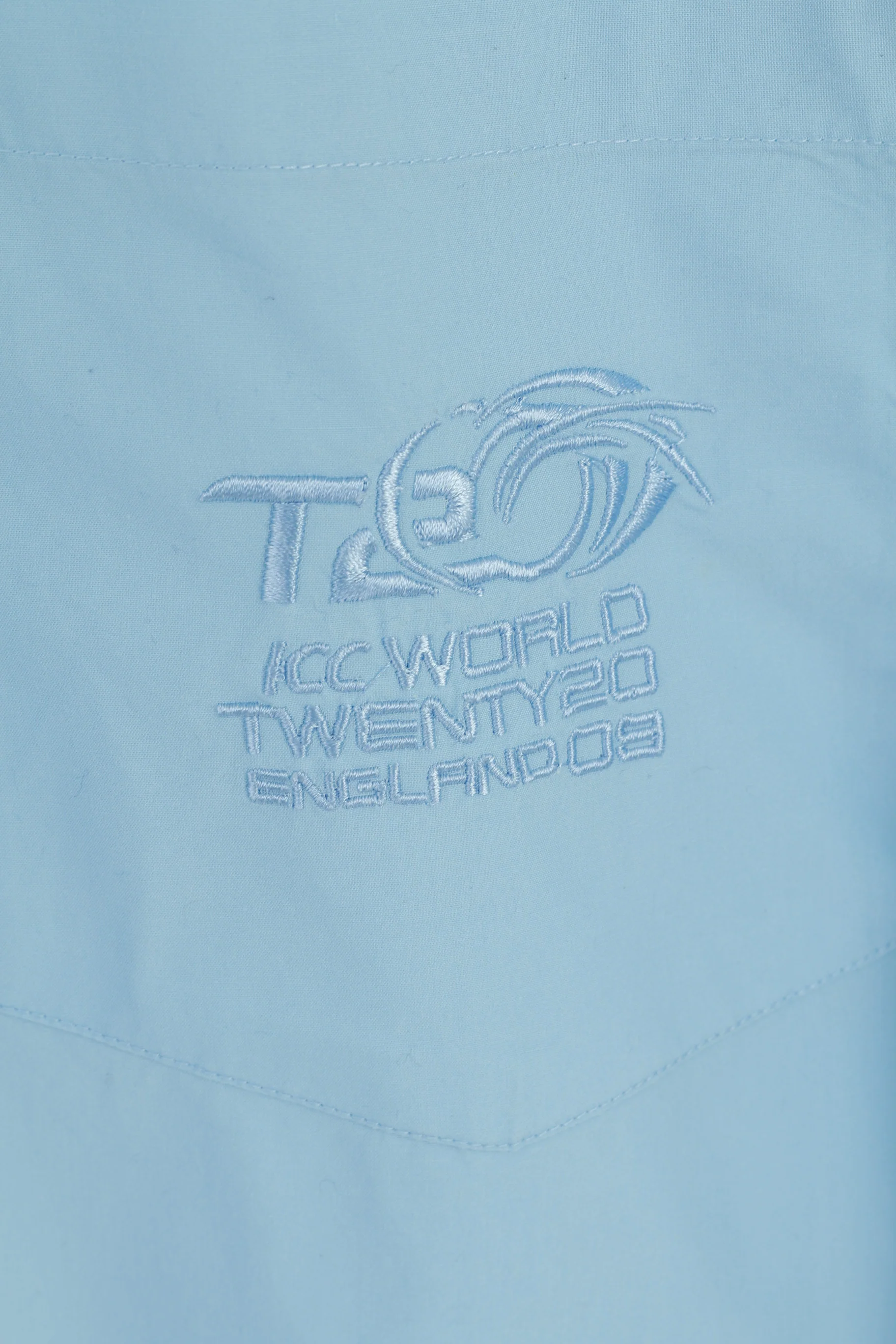 Reebok Men XL Casual Shirt Blue Cotton ICC World Twenty 2009 England Cricket Long Sleeve Top - Image 4
