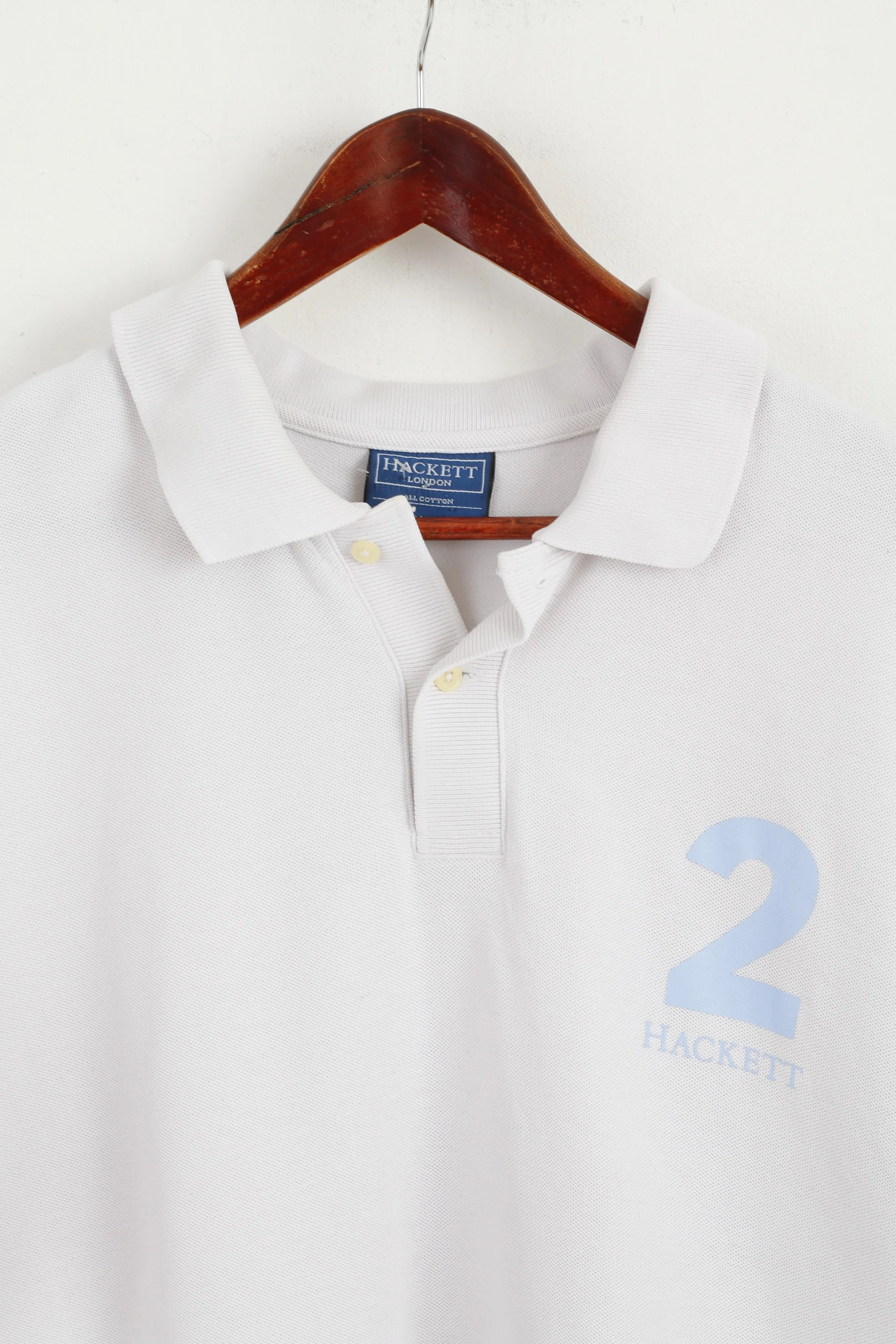 Hackett London Men XXL (XXXL) Polo Shirt White Cotton #2 Short Sleeve Top - Image 2