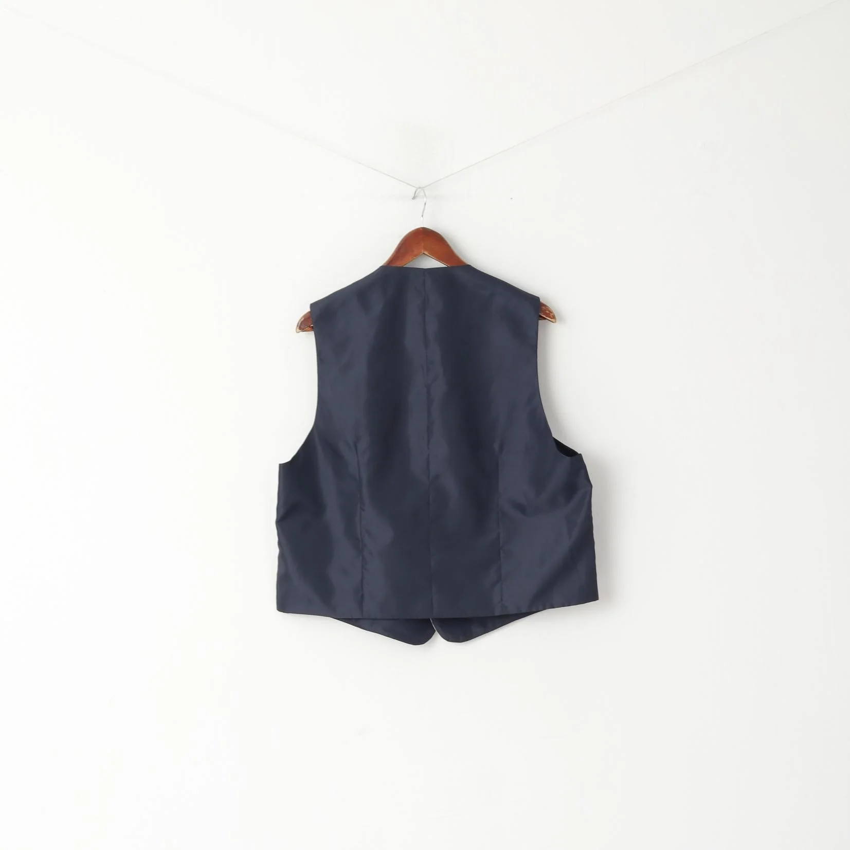 Mauro Ferrini Men 27 L Waistcoat Grey Navy Shiny Wedding Elegant Vest - Image 5