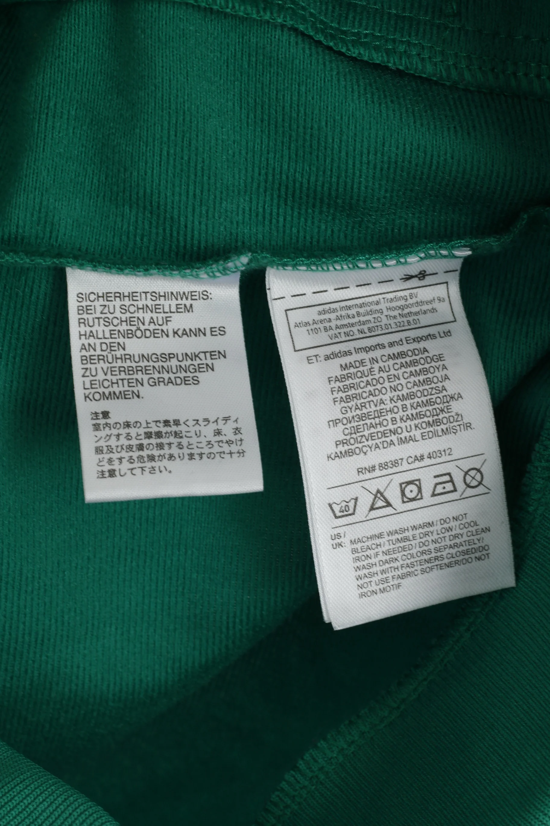 Adidas Men S Sweatshirt Green Shiny Slim Fit Full Zipper Classic Track Top - Image 5