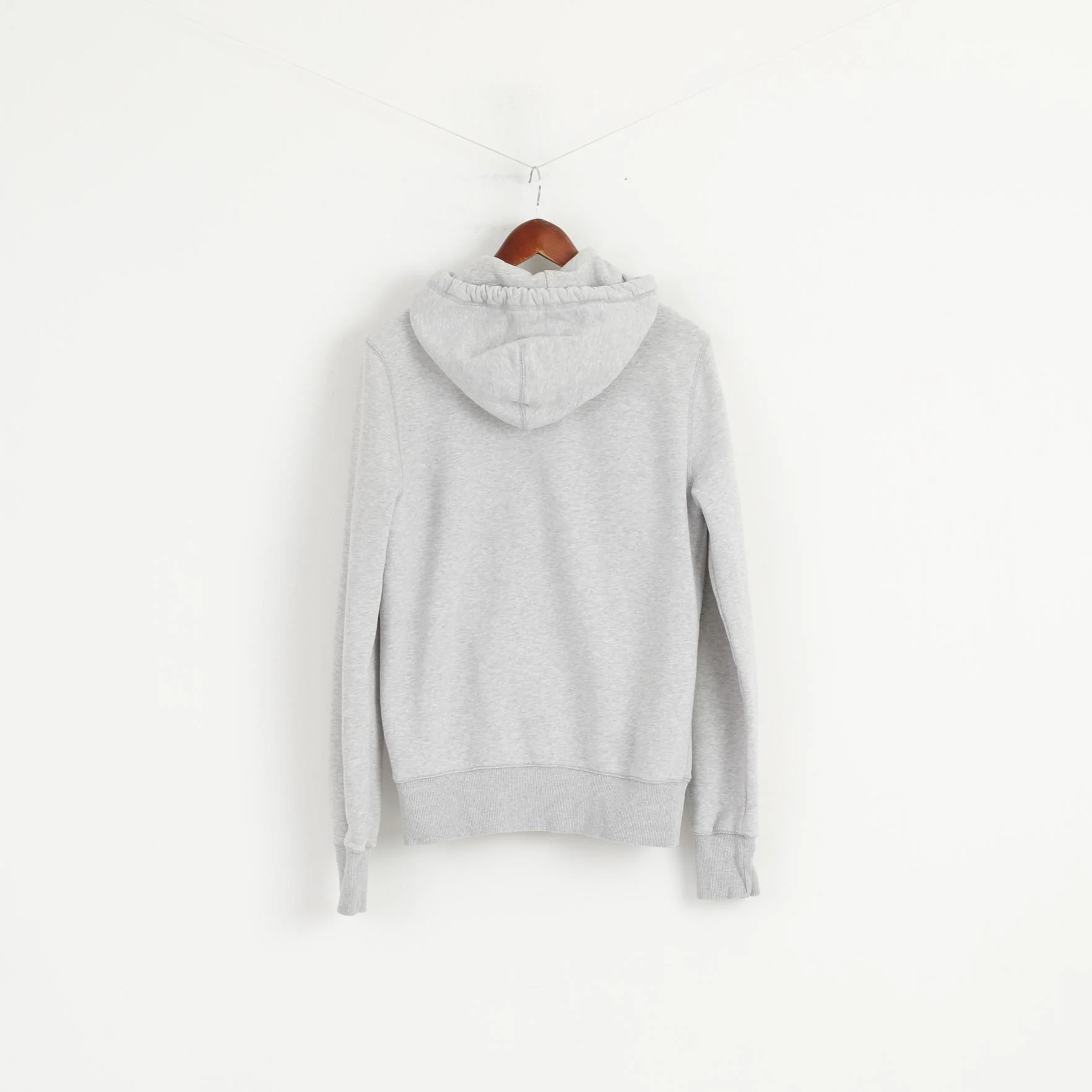 Hilfiger Denim Men M Sweatshirt Grey Cotton Hoodie Full Zipper - Image 6