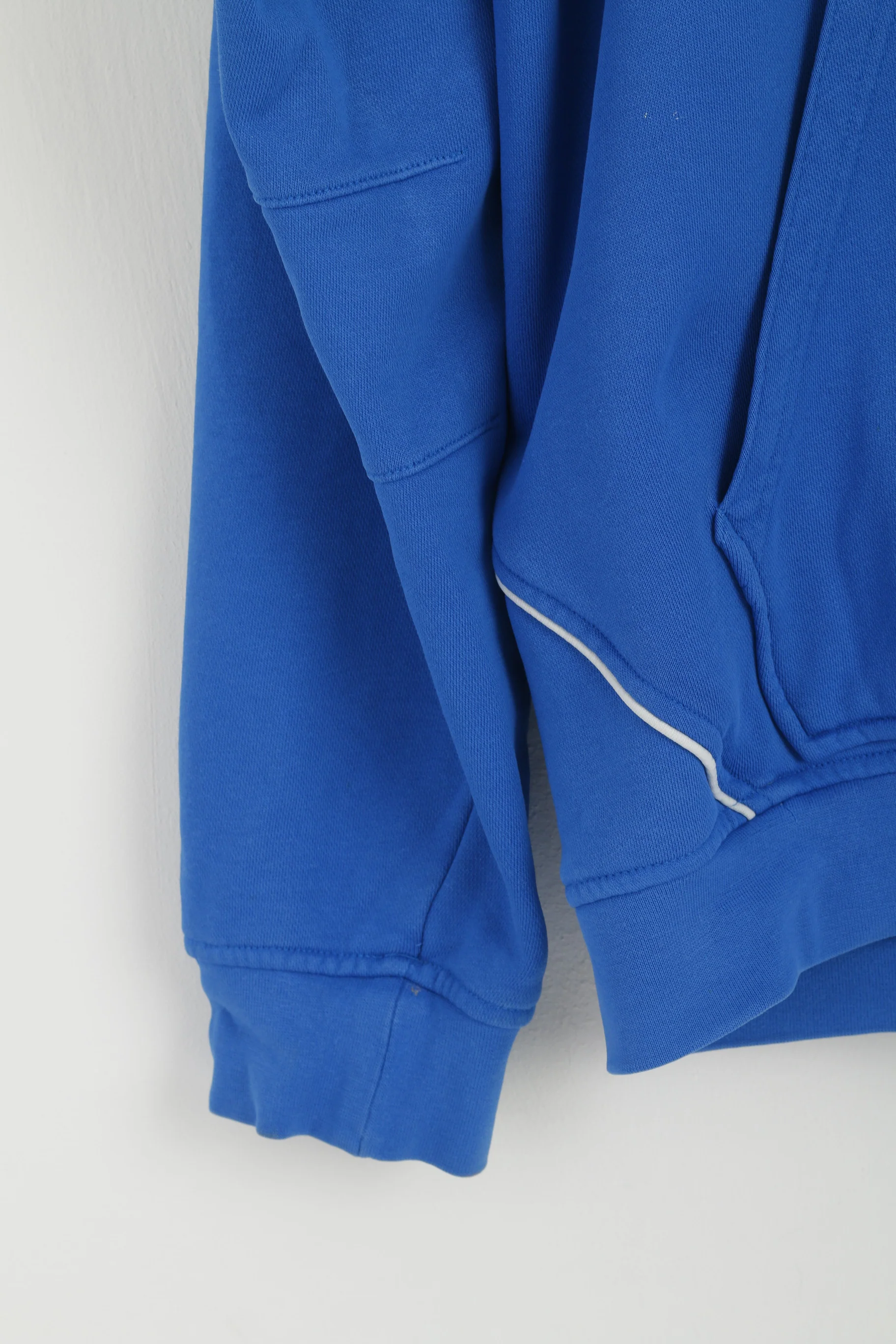 Reebok Men 2XL Sweatshirt Blue Cotton Hooded Kangaroo Pocket Active Sport Top - Image 3