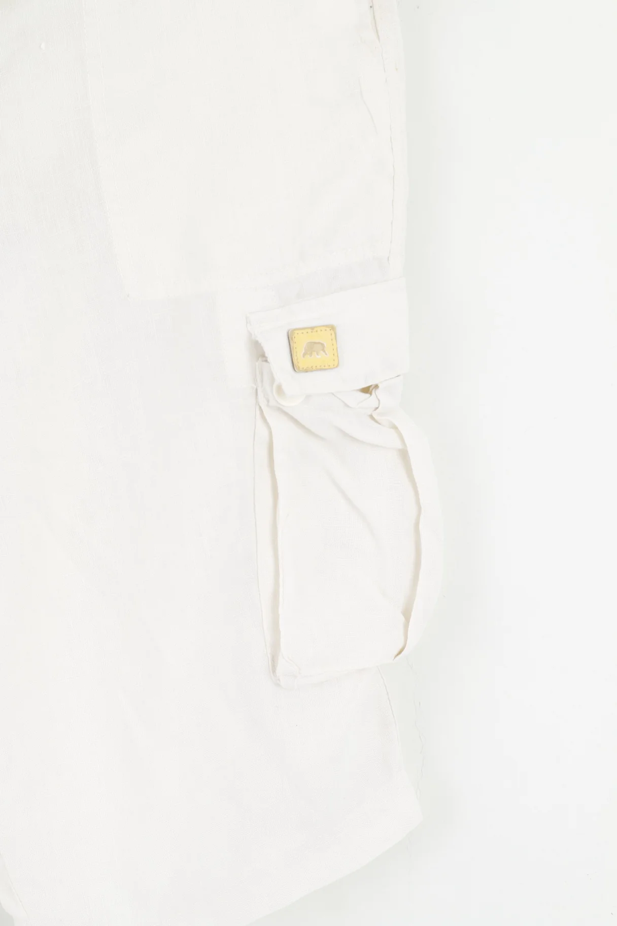 Acquafredda Mens 54 XL Shorts Beige 100% Linen Made in Italy Summer - Image 2