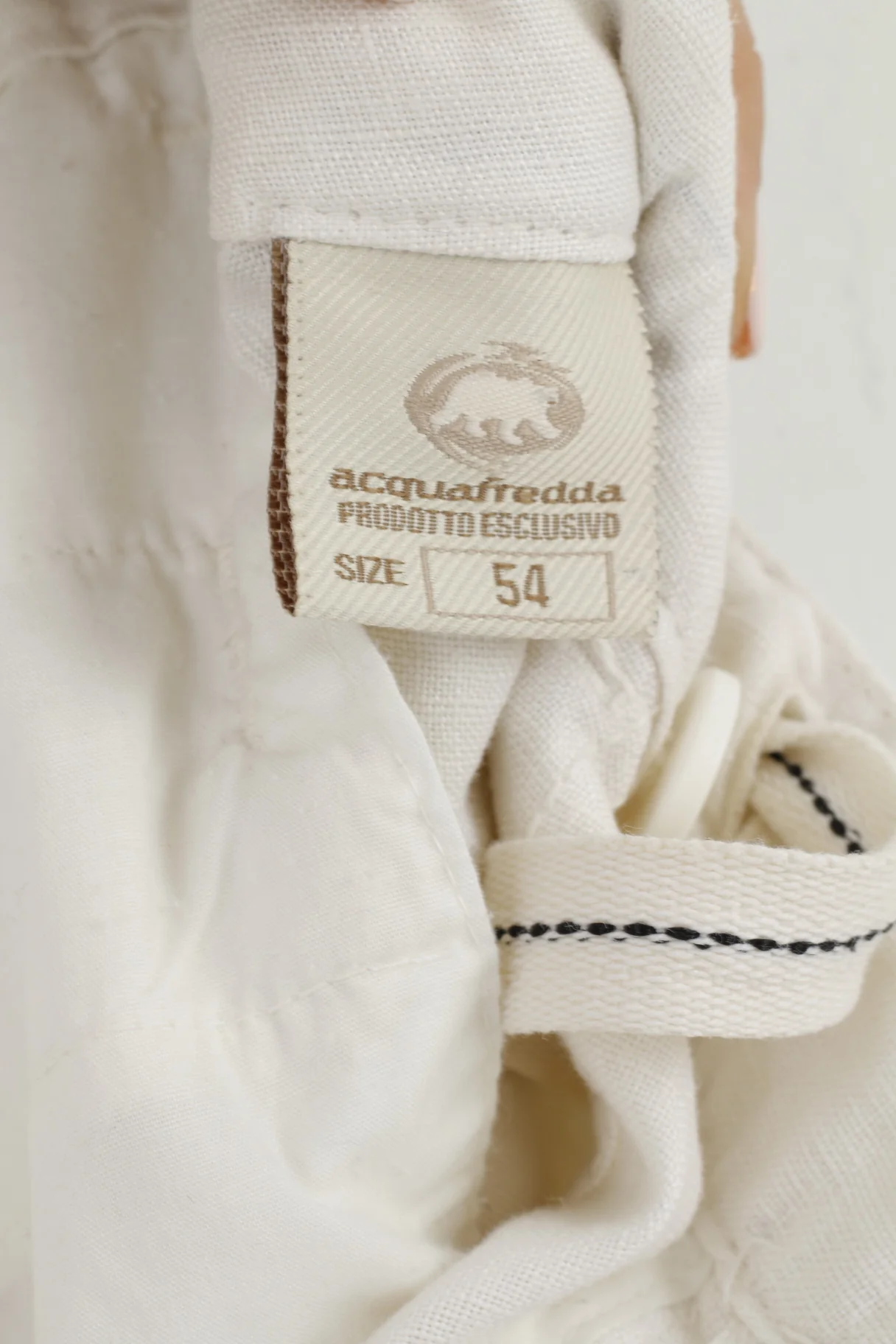 Acquafredda Mens 54 XL Shorts Beige 100% Linen Made in Italy Summer - Image 4