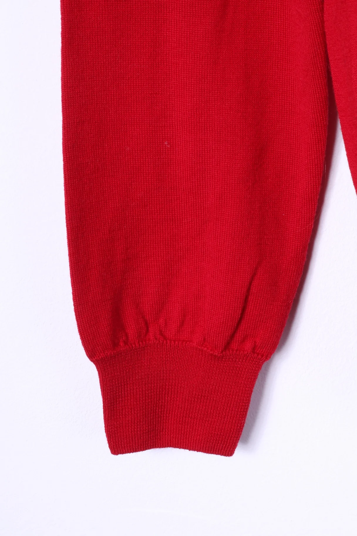 BECOME Mens L Jumper Red 100% Wool Soft V Neck Sweater Top - Image 3