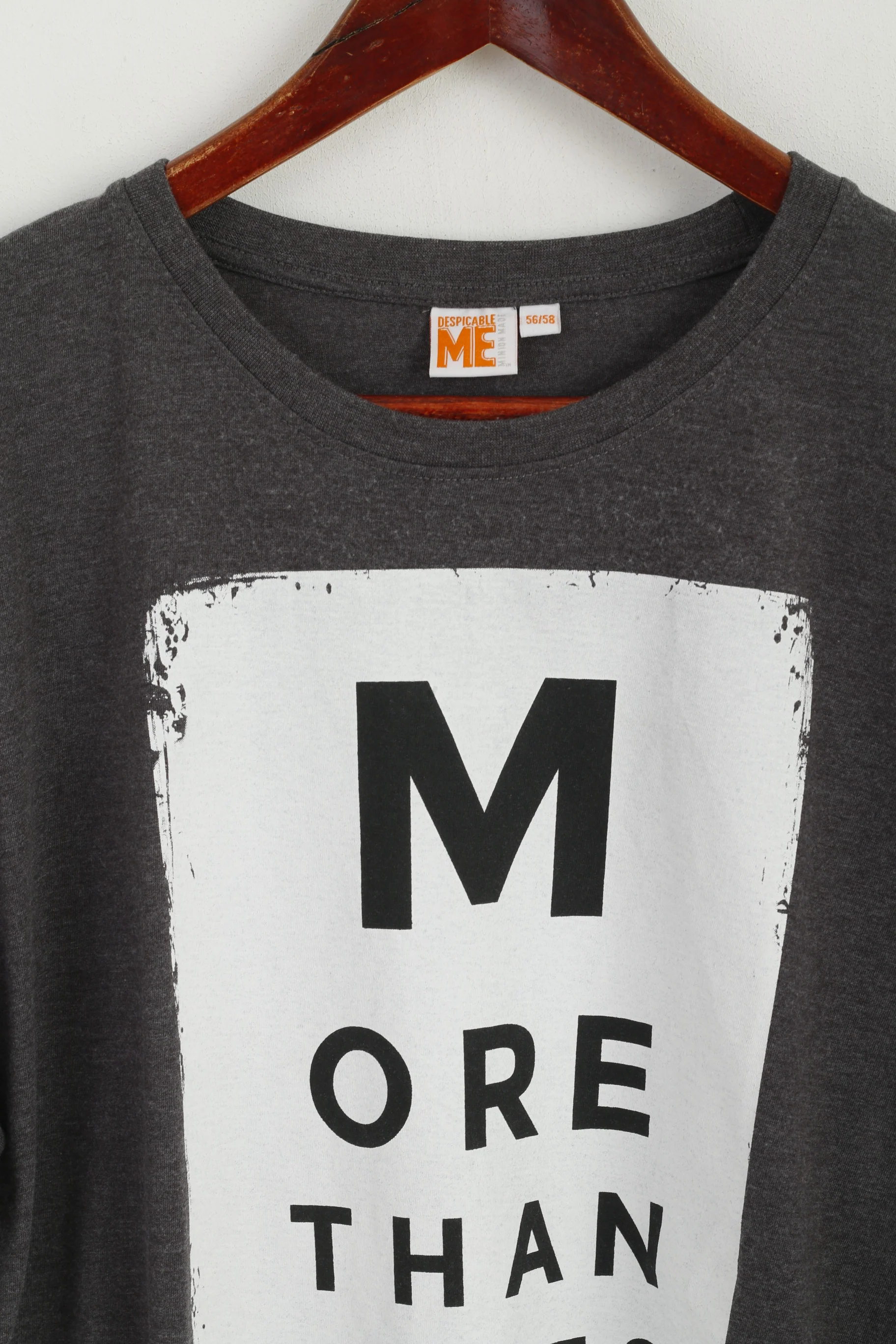 Despicable Me Men 56/58 XXL T-Shirt Grey Cotton Minion Graphic Short Sleeve Top - Image 2
