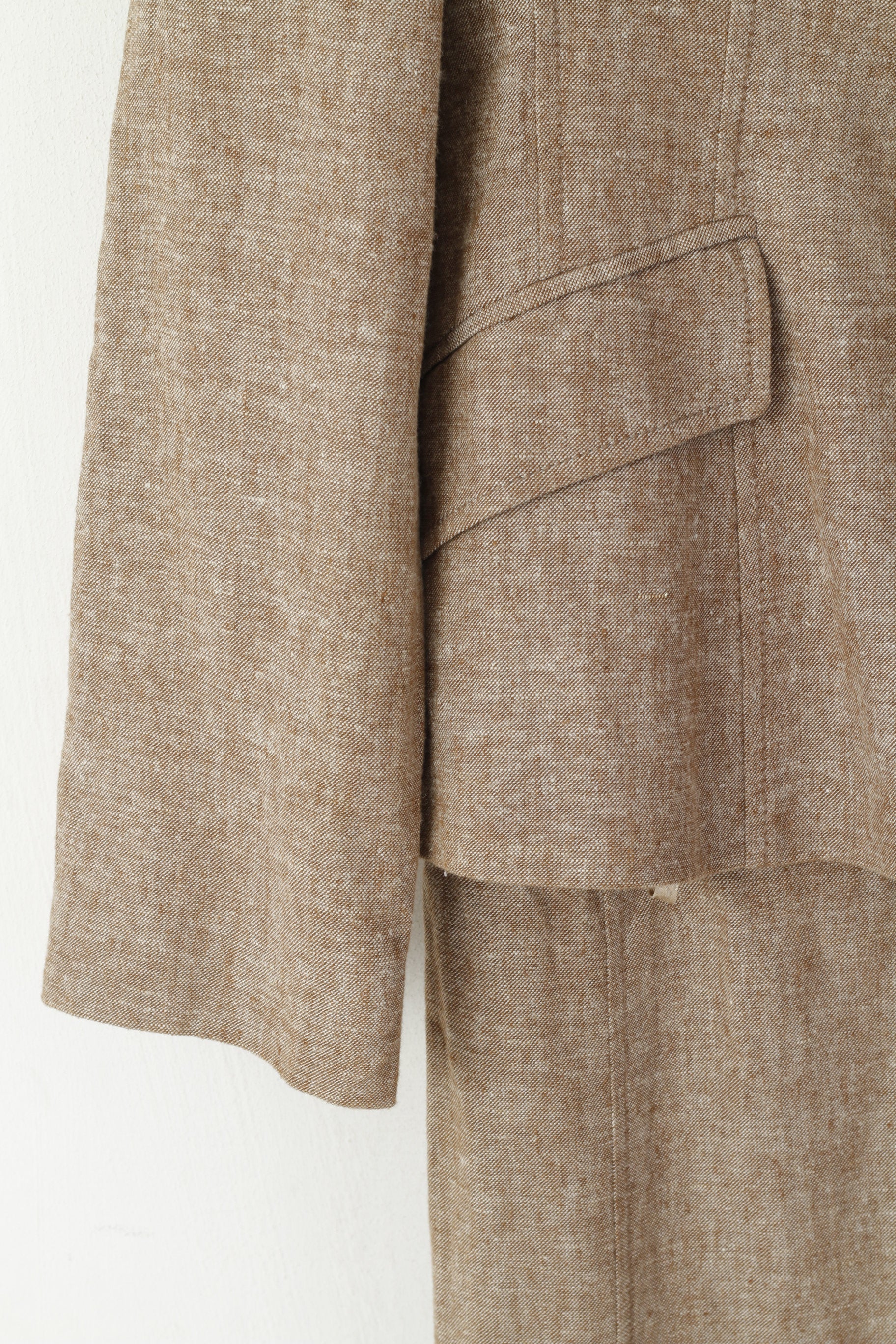 Dunnes Stores Women 12 40 S Skirt Suit Beige Linen Blazer Skirt Elegant Set - Image 3