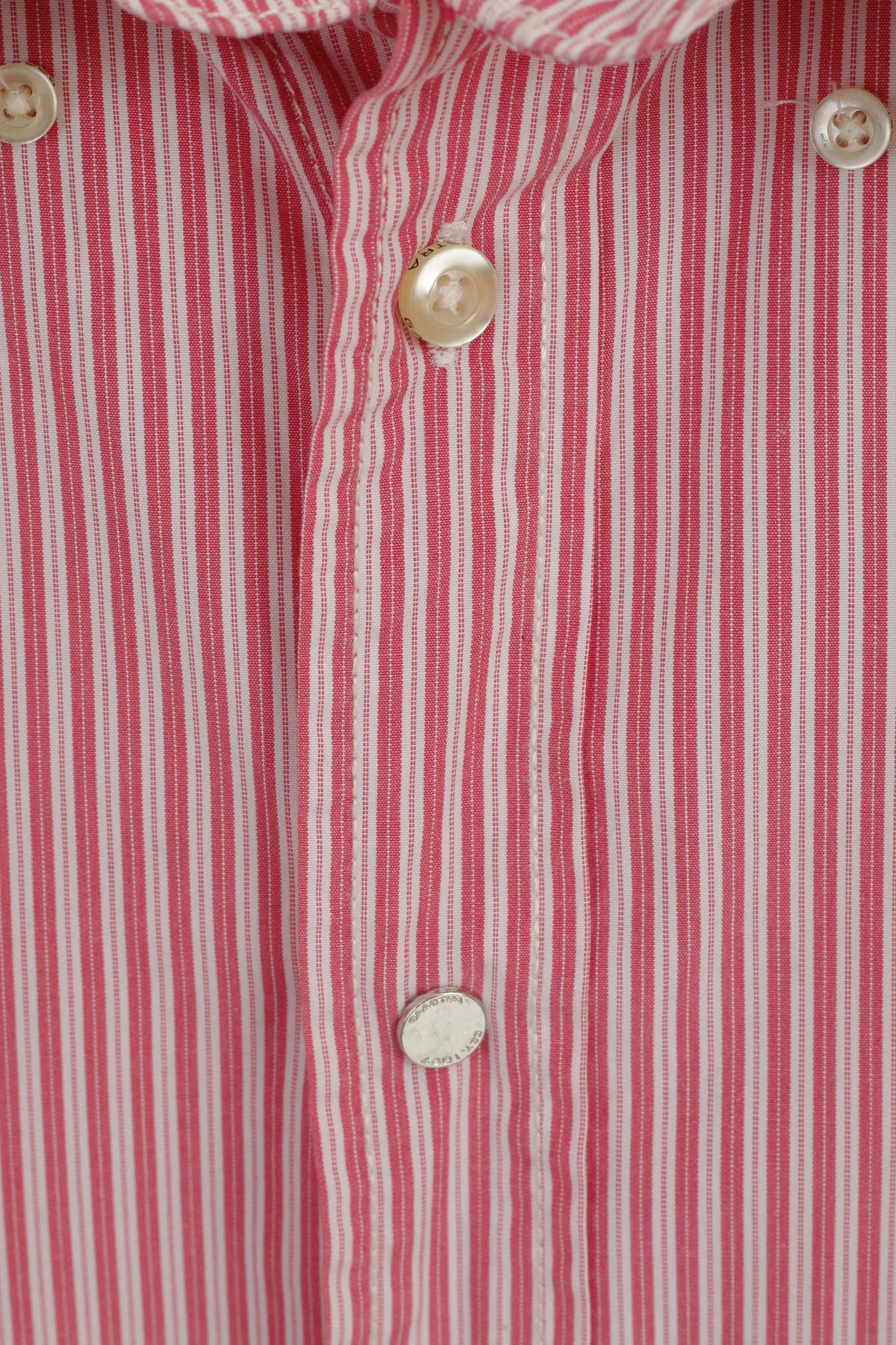 Gaastra Men XL Casual Shirt Pink Striped Cotton North Peninsula Island Long Sleeve Top - Image 4