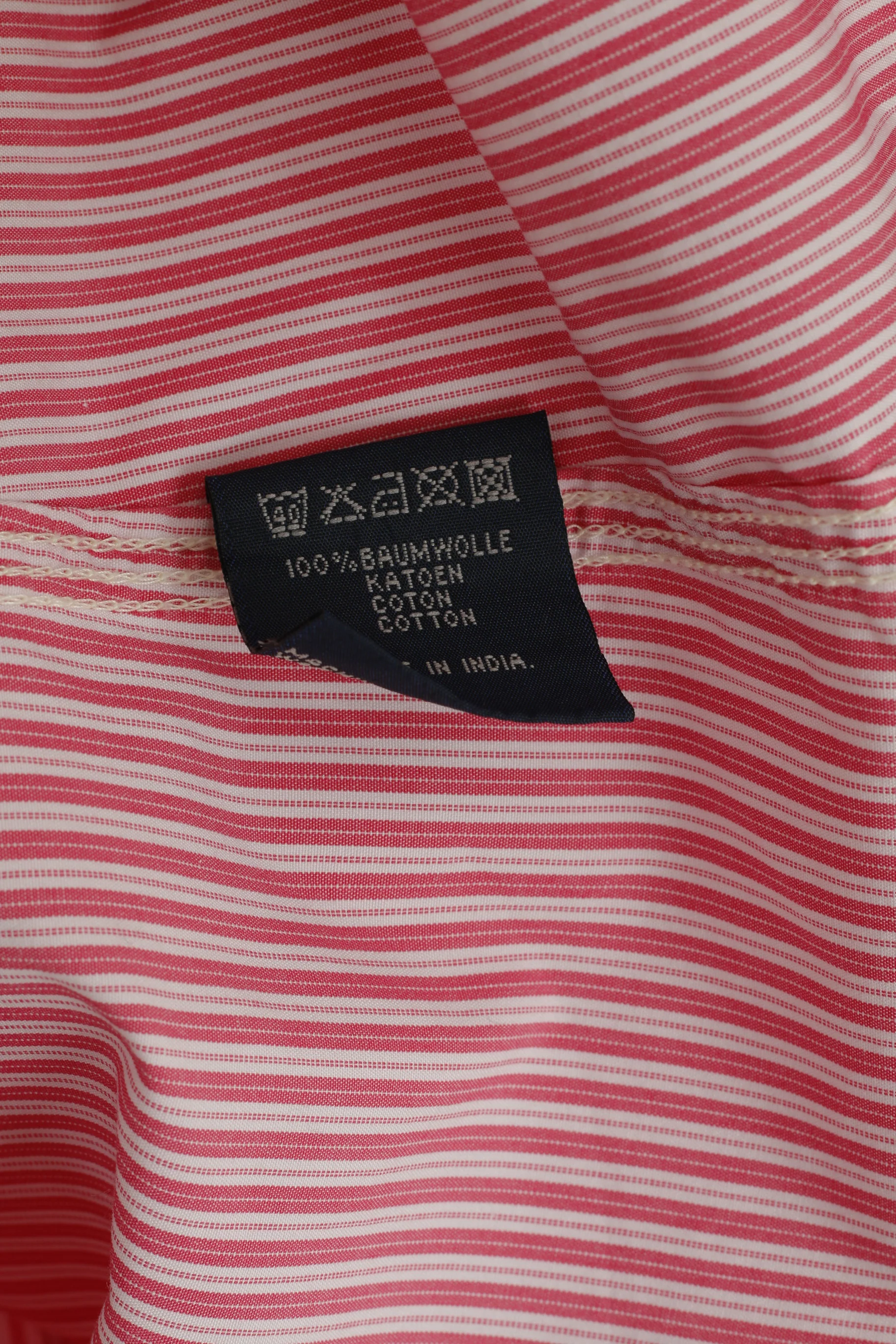 Gaastra Men XL Casual Shirt Pink Striped Cotton North Peninsula Island Long Sleeve Top - Image 7