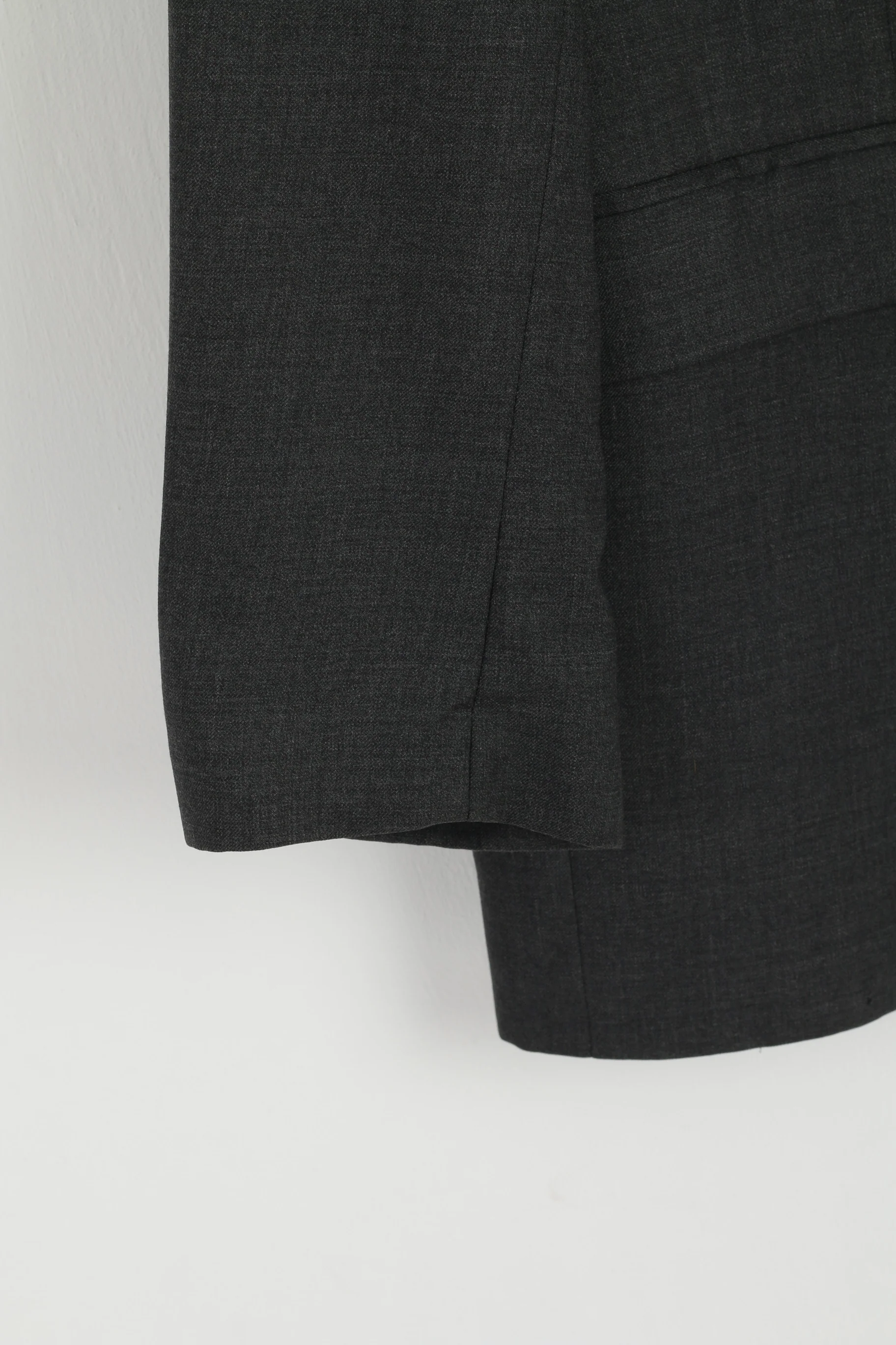 Chaps Ralph Lauren Men 44 L Blazer Dark Grey Wool Cashmere Single Breasted Jacket - Image 3