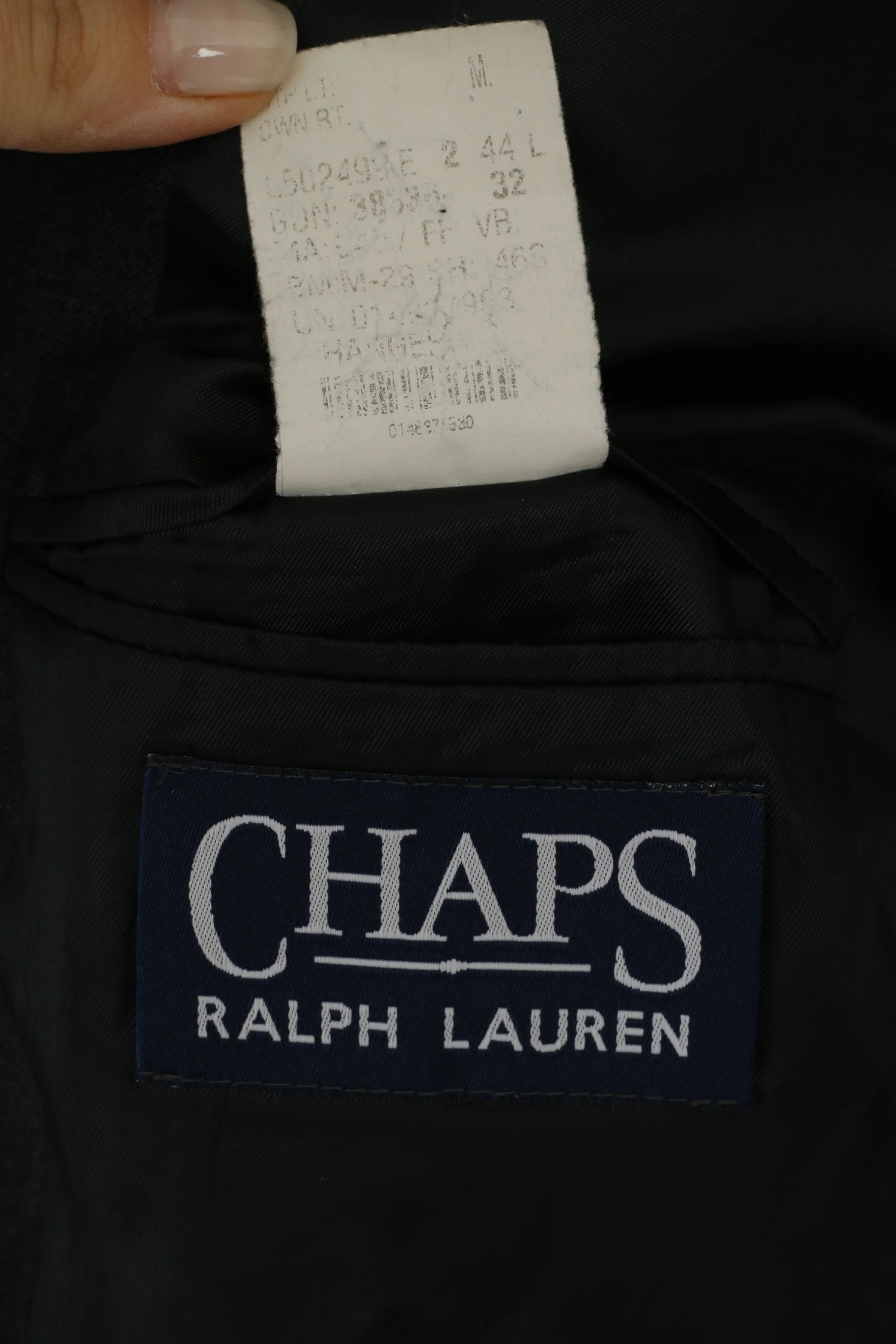 Chaps Ralph Lauren Men 44 L Blazer Dark Grey Wool Cashmere Single Breasted Jacket - Image 5