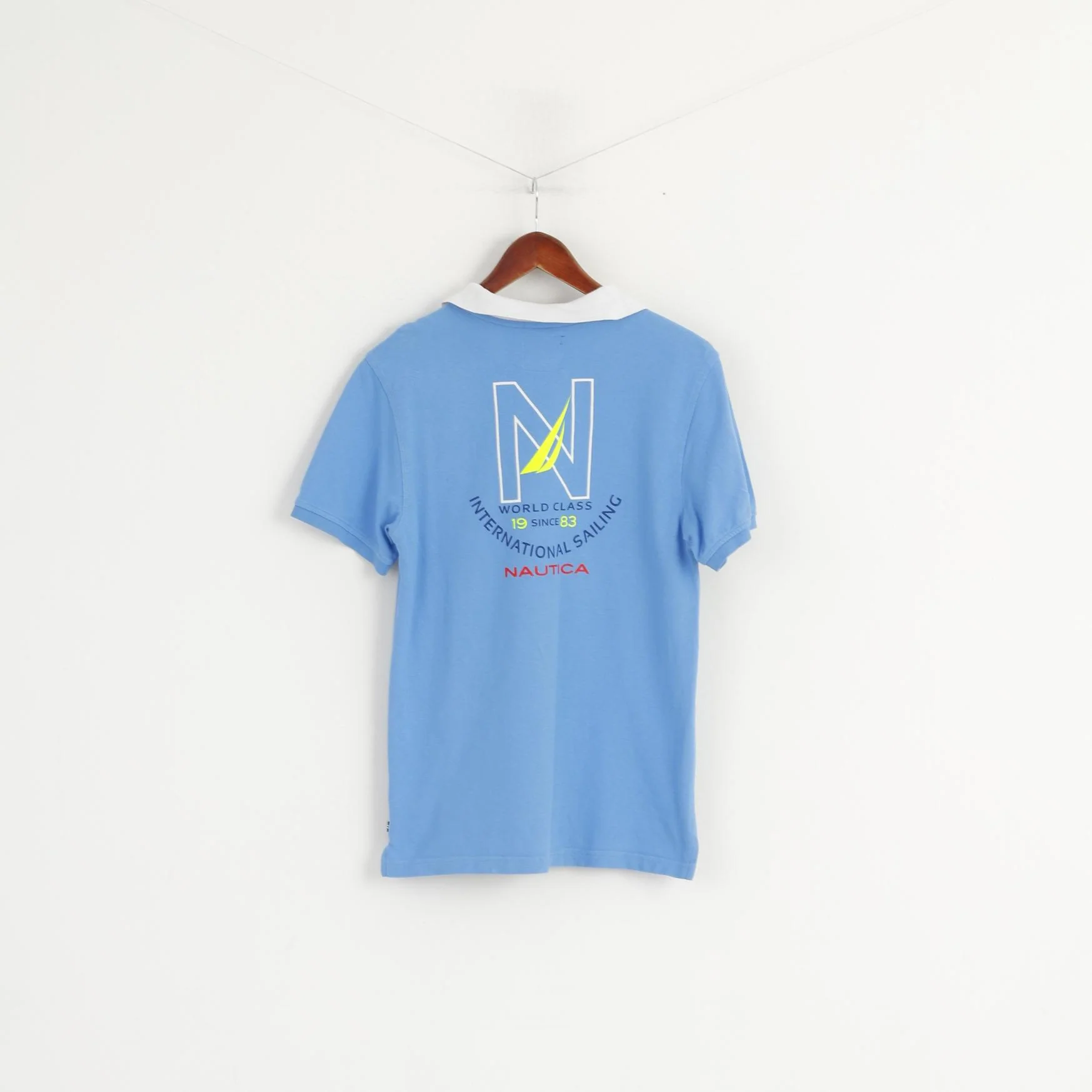 Nautica Youth 18 20 Age Polo Shirt Blue Cotton World Class Sailing Top - Image 5