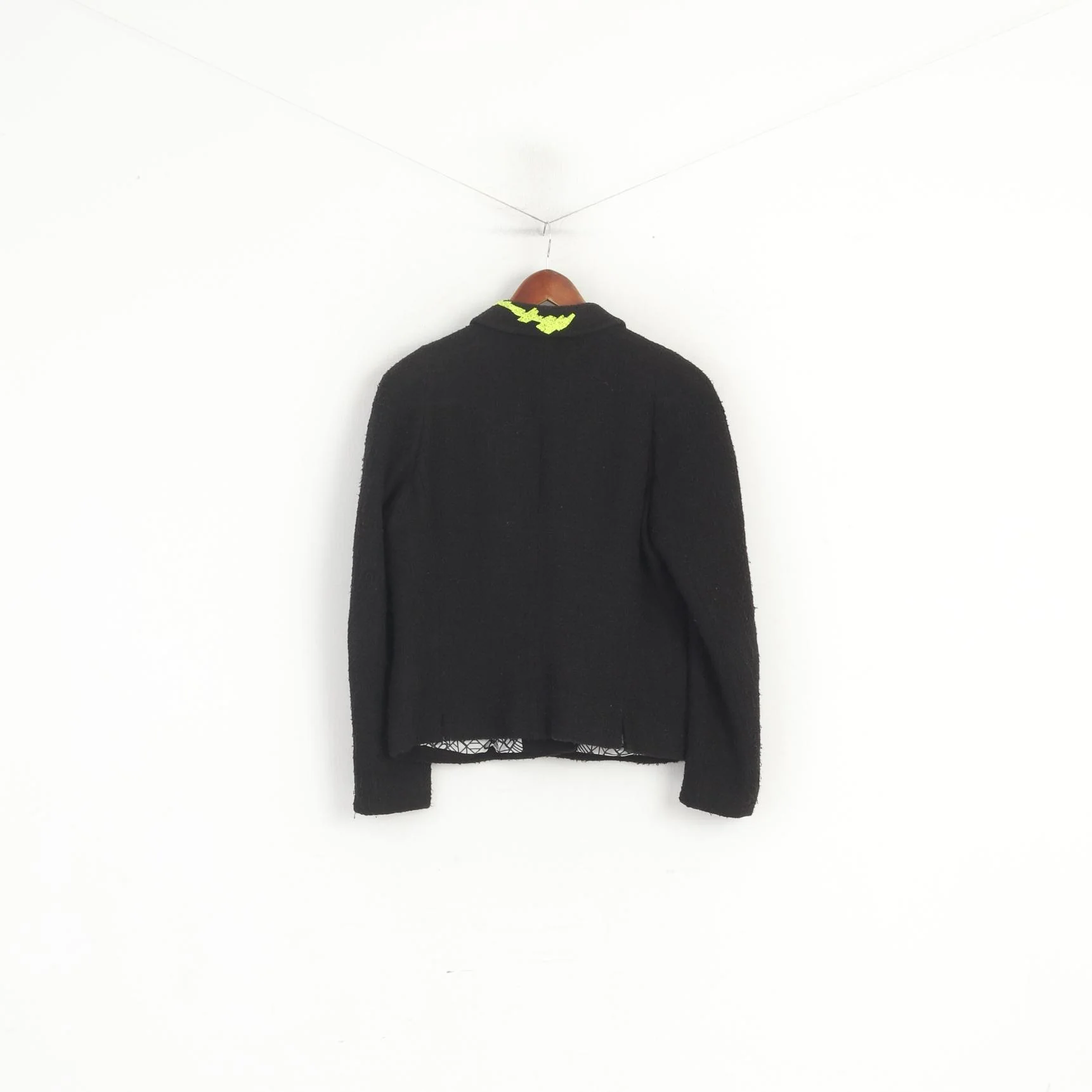Bazar Christian Lacroix Women M Blazer Black Cotton Shoulder Pads France Jacket - Image 7