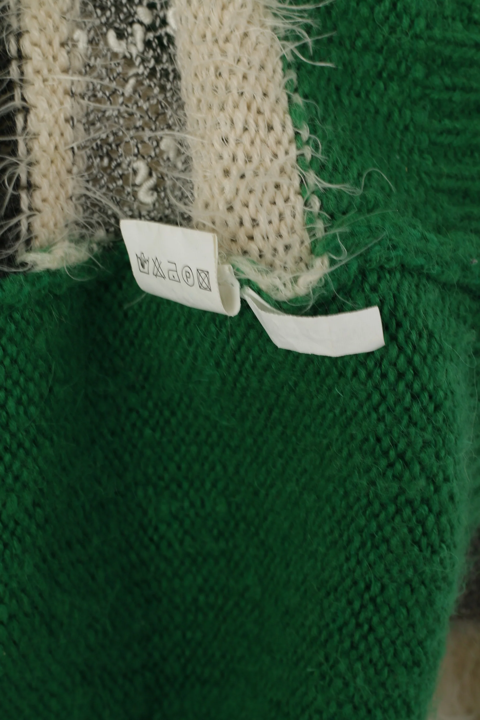 Charbell Paris Women S Furry Jumper Green Vintage Fluffy Cropped Sweater - Image 5