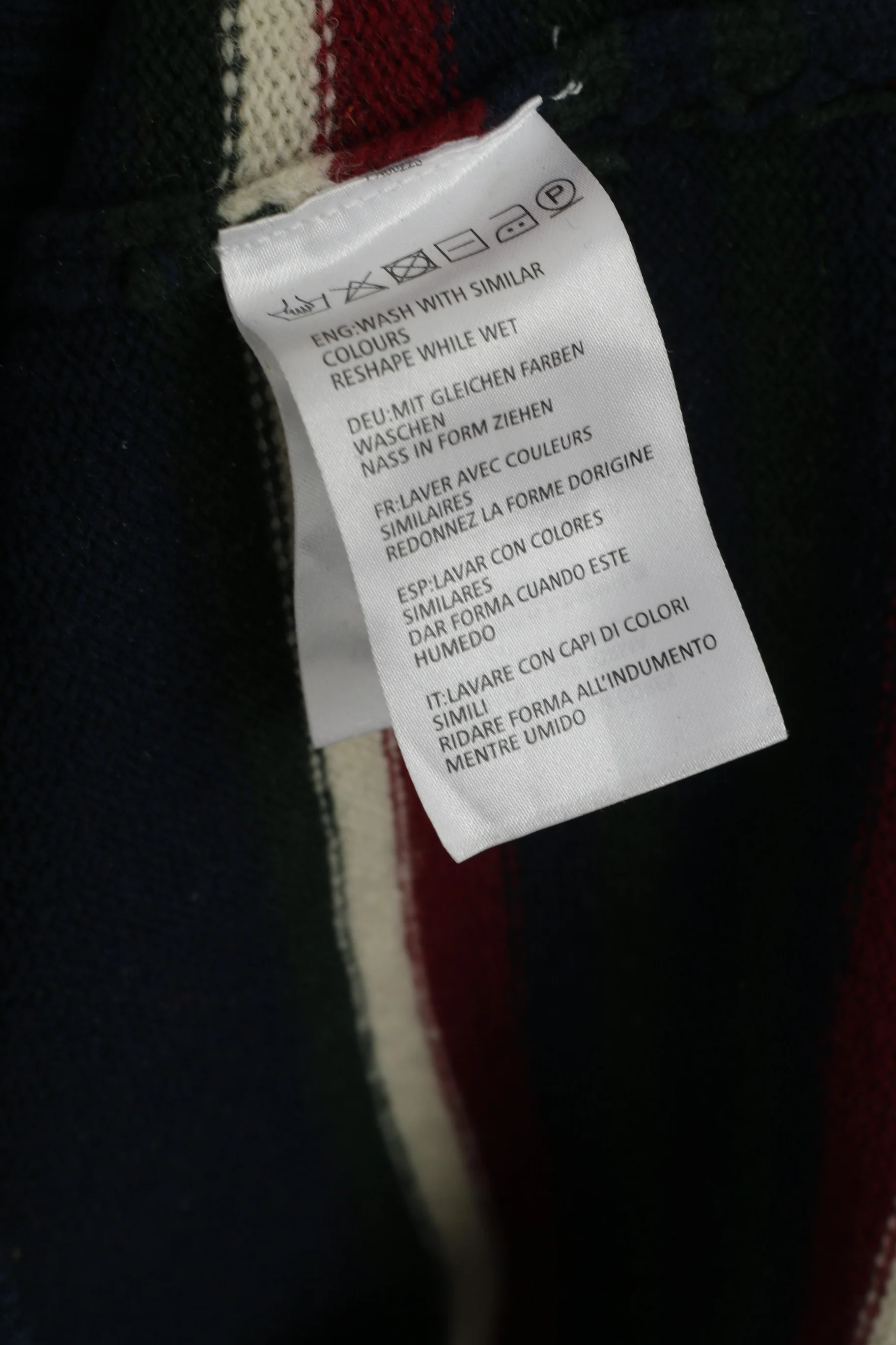 Gant Women M Jumper Navy Striped Wool Crew Neck Classic Sweater - Image 5