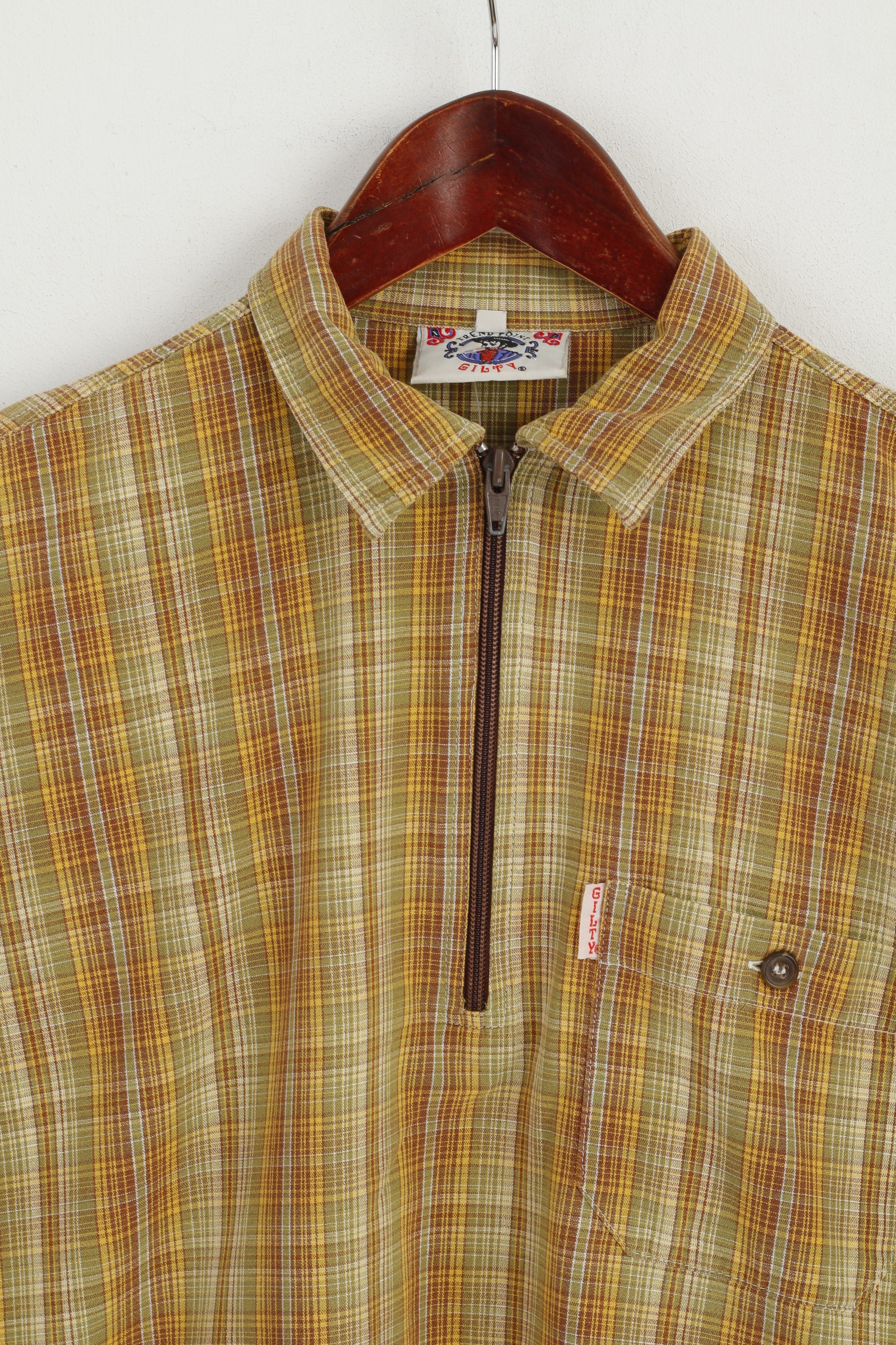 Trend Point Gilty Boys 164 Casual Shirt Multi Check Zip Neck Retro Outdoor Top - Image 2