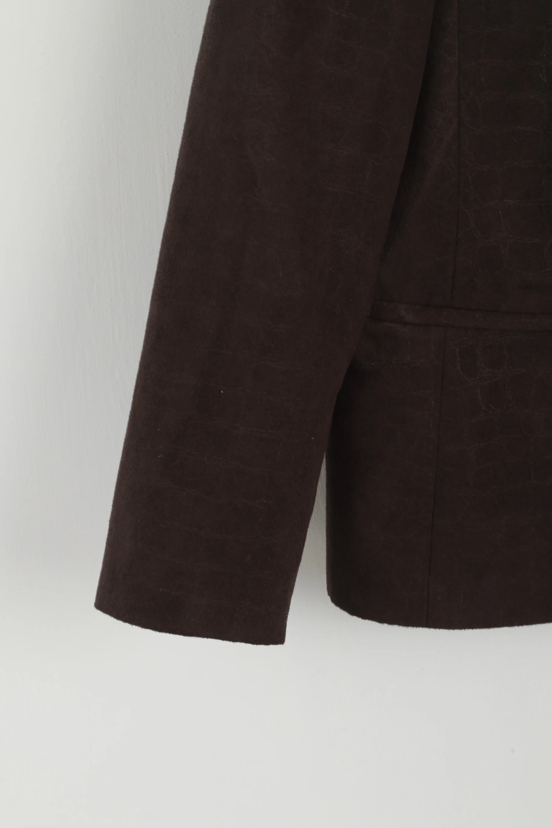 Gerry Weber Women's Jacket 42 Brown With Shoulder Pads Two Inside Pockets Zippered - Image 3