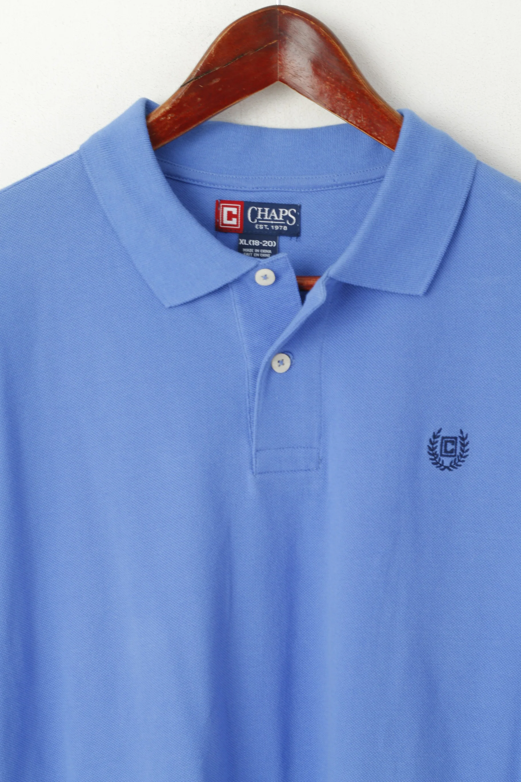 Chaps Youth XL 18-20 Age Polo Shirt Blue Cotton Embroidered Logo Classic Top - Image 2