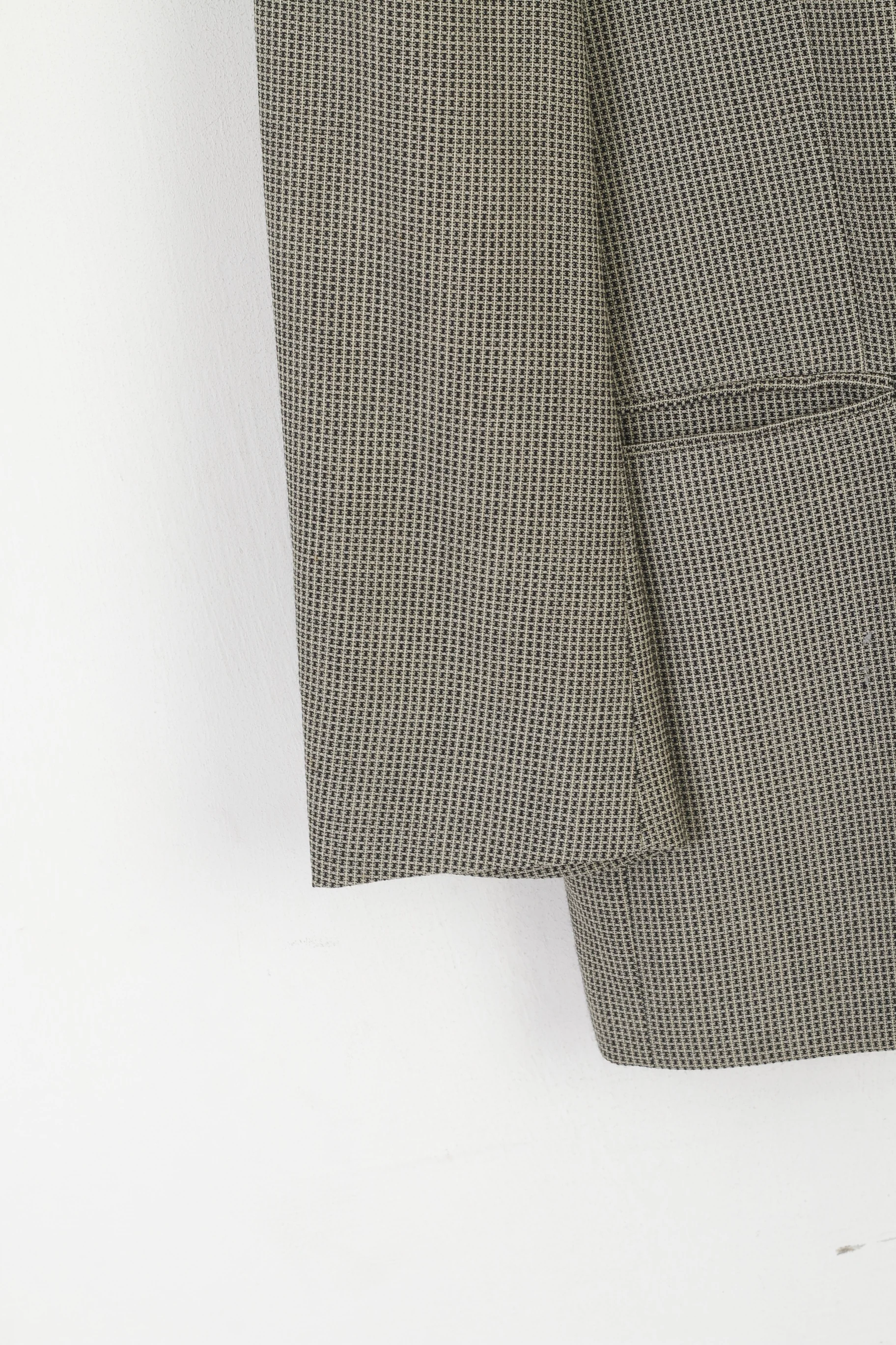 Massimo Datti Men 52 42 Blazer Grey Italy Wool Vintage Micro Check Banero Single Breasted Shoulder Pads Jacket - Image 3