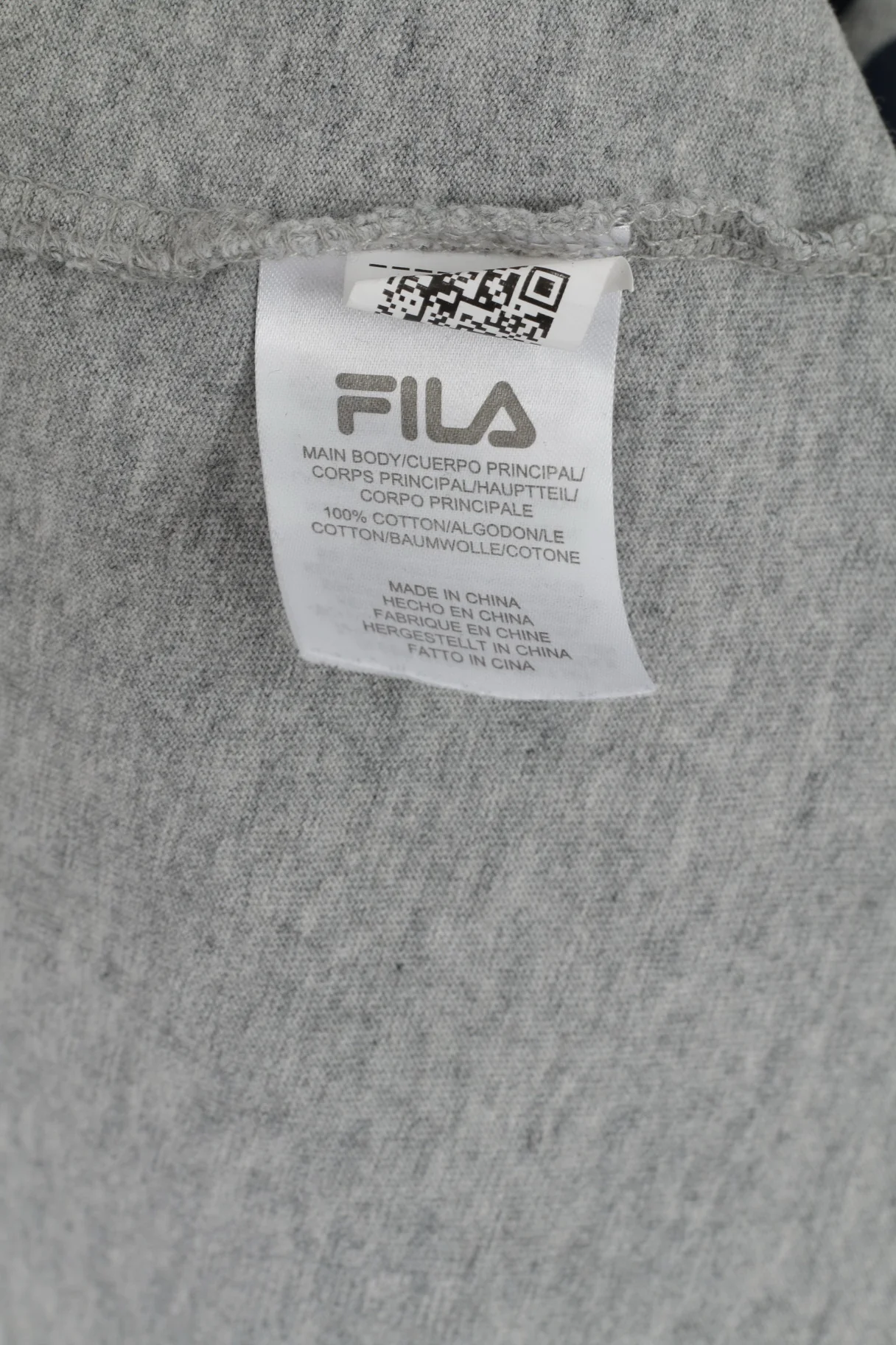 FILA Mens XXL T- Shirt Grey Cotton Classic Big Logo Top - Image 4