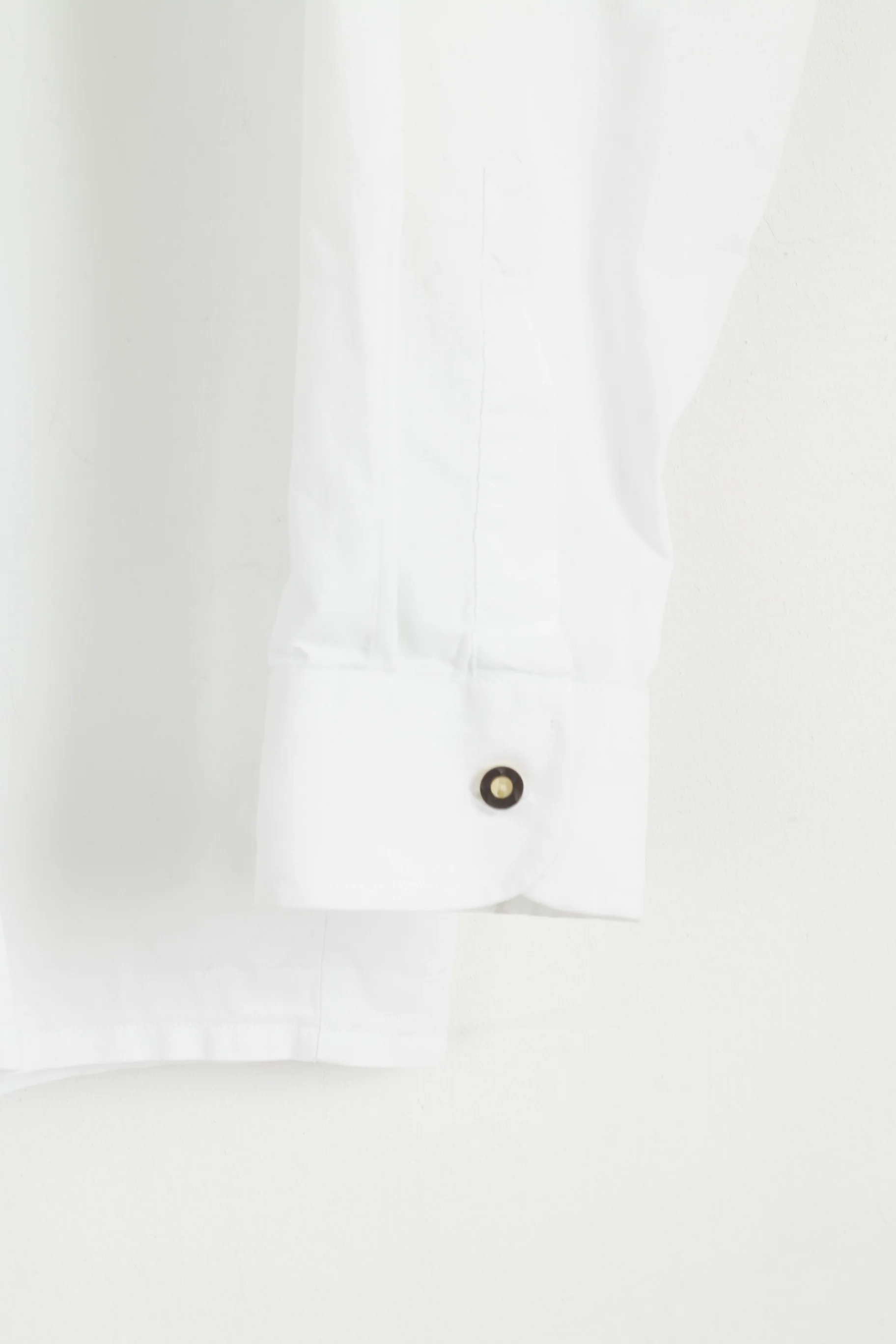 Alphorn Trachtenmode Men L Casual Shirt White Cotton Long Sleeve Tyrol Top - Image 3