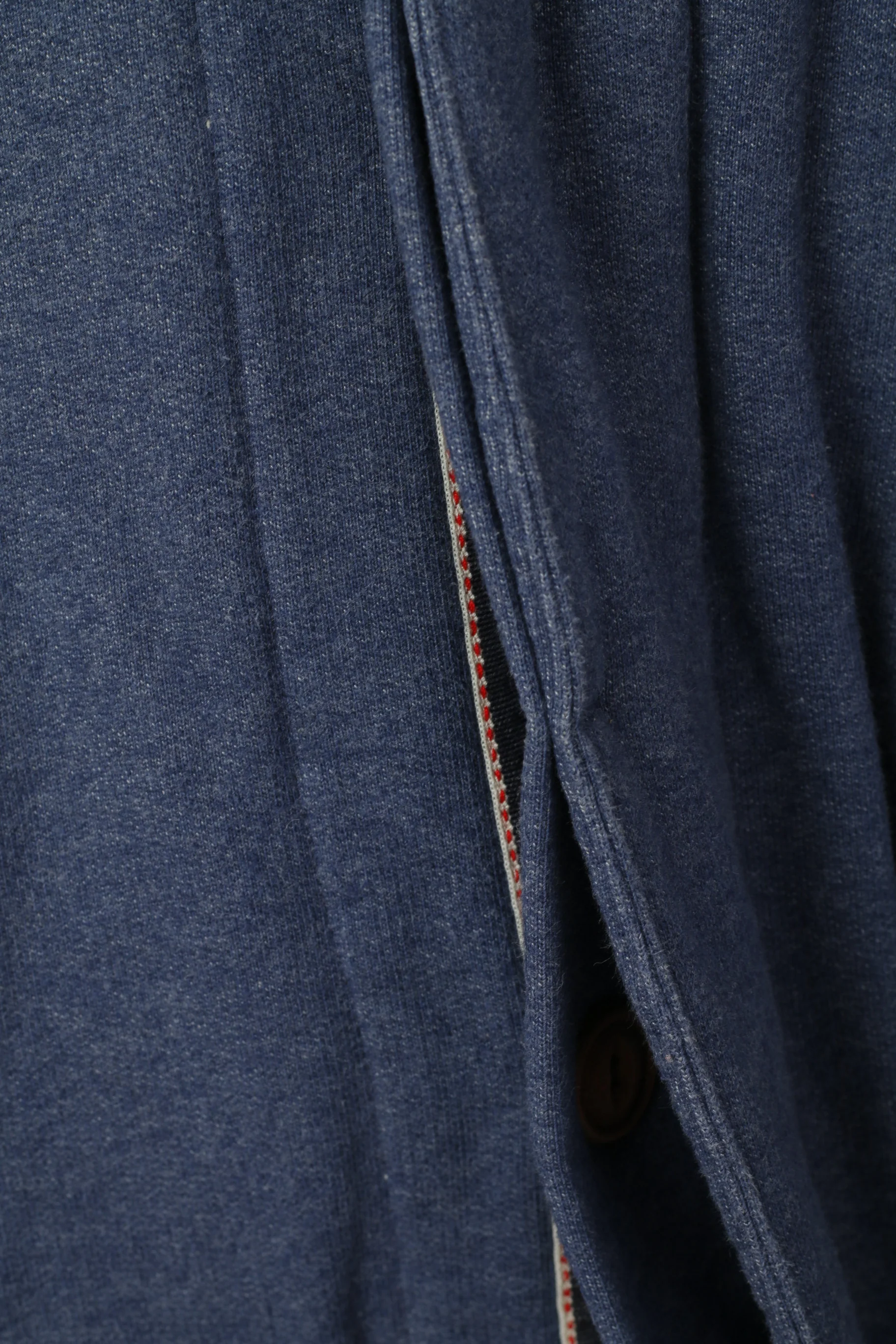 Lyle & Scott Men M Sweatshirt Navy Cotton Hooded Buttoned Plain Sport Top - Image 6