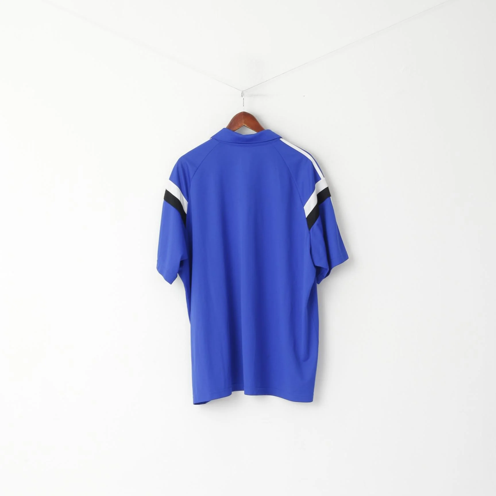 Adidas Men 3XL Polo Shirt Blue Climalite Football Activewear Short Sleeve Top - Image 5
