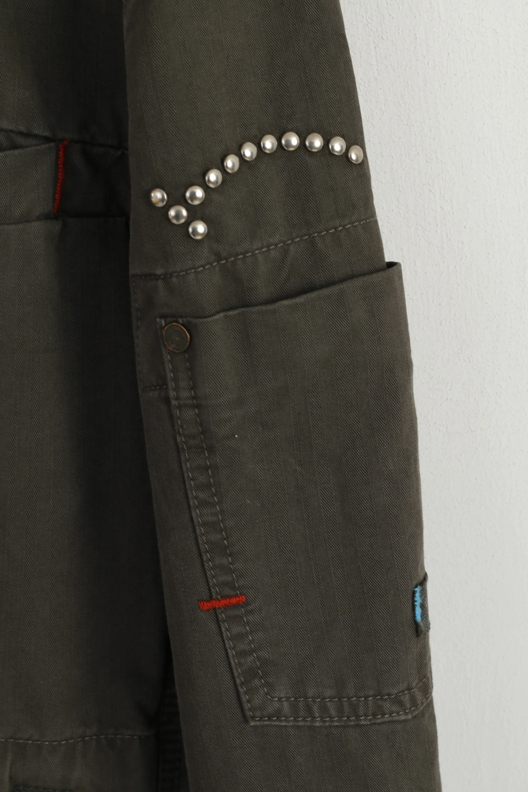 G-Star Raw Women XL Jacket Green Cotton Studs Jkt Military Zip Up Multi Pockets Top - Image 3