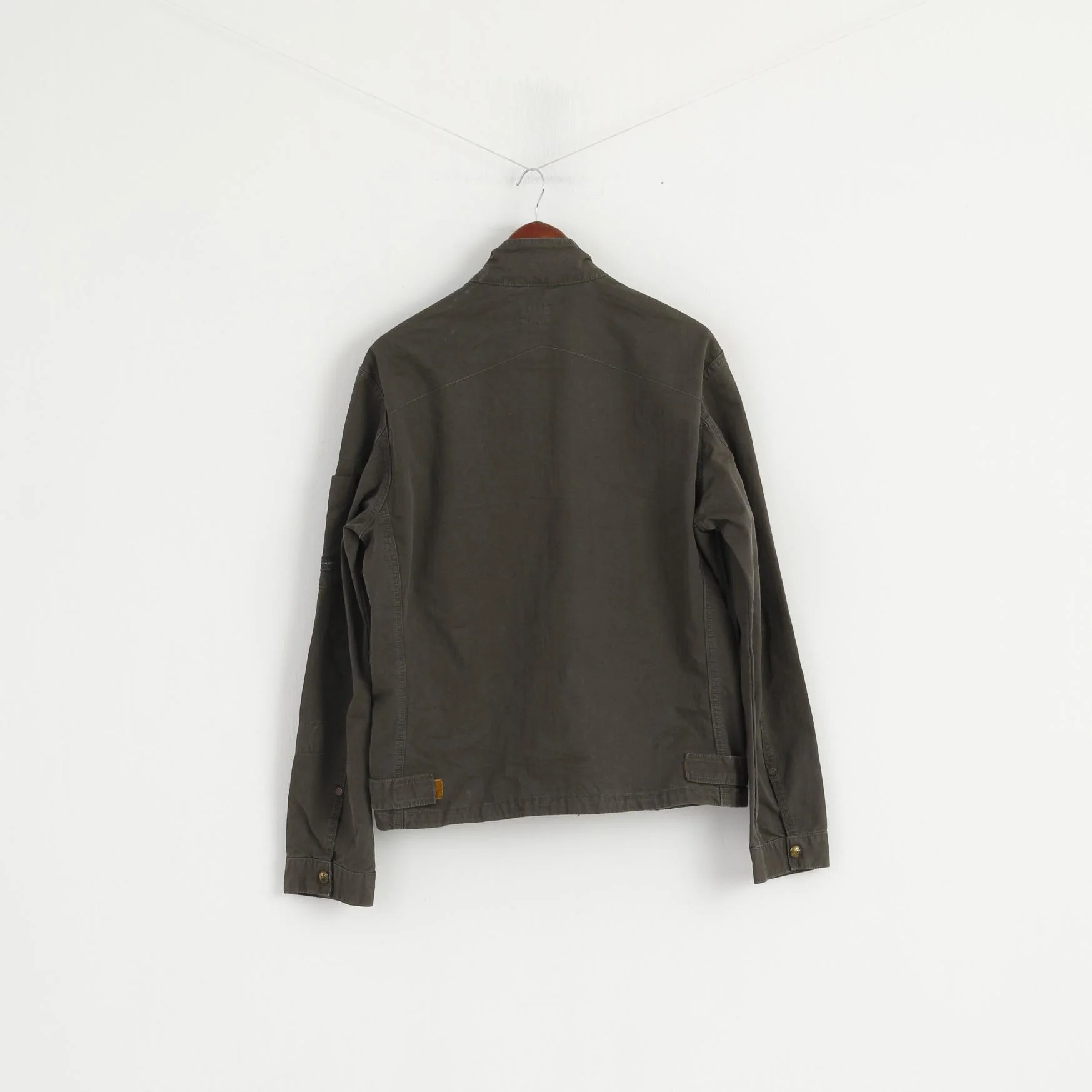 G-Star Raw Women XL Jacket Green Cotton Studs Jkt Military Zip Up Multi Pockets Top - Image 7