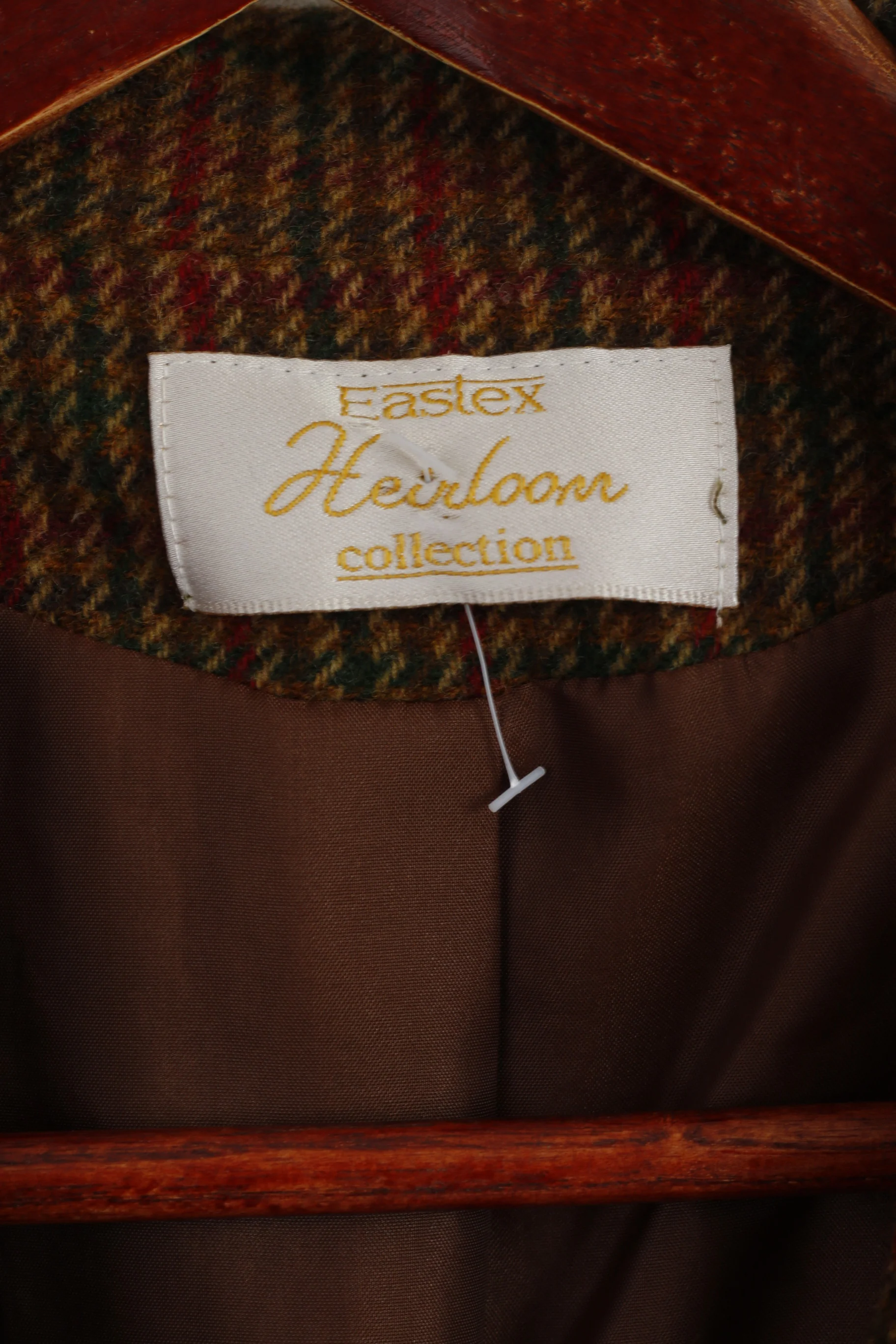 Eastex Women 14 40 M Jacket Brown Wool Houndstooth Vintage Classic Blazer - Image 4