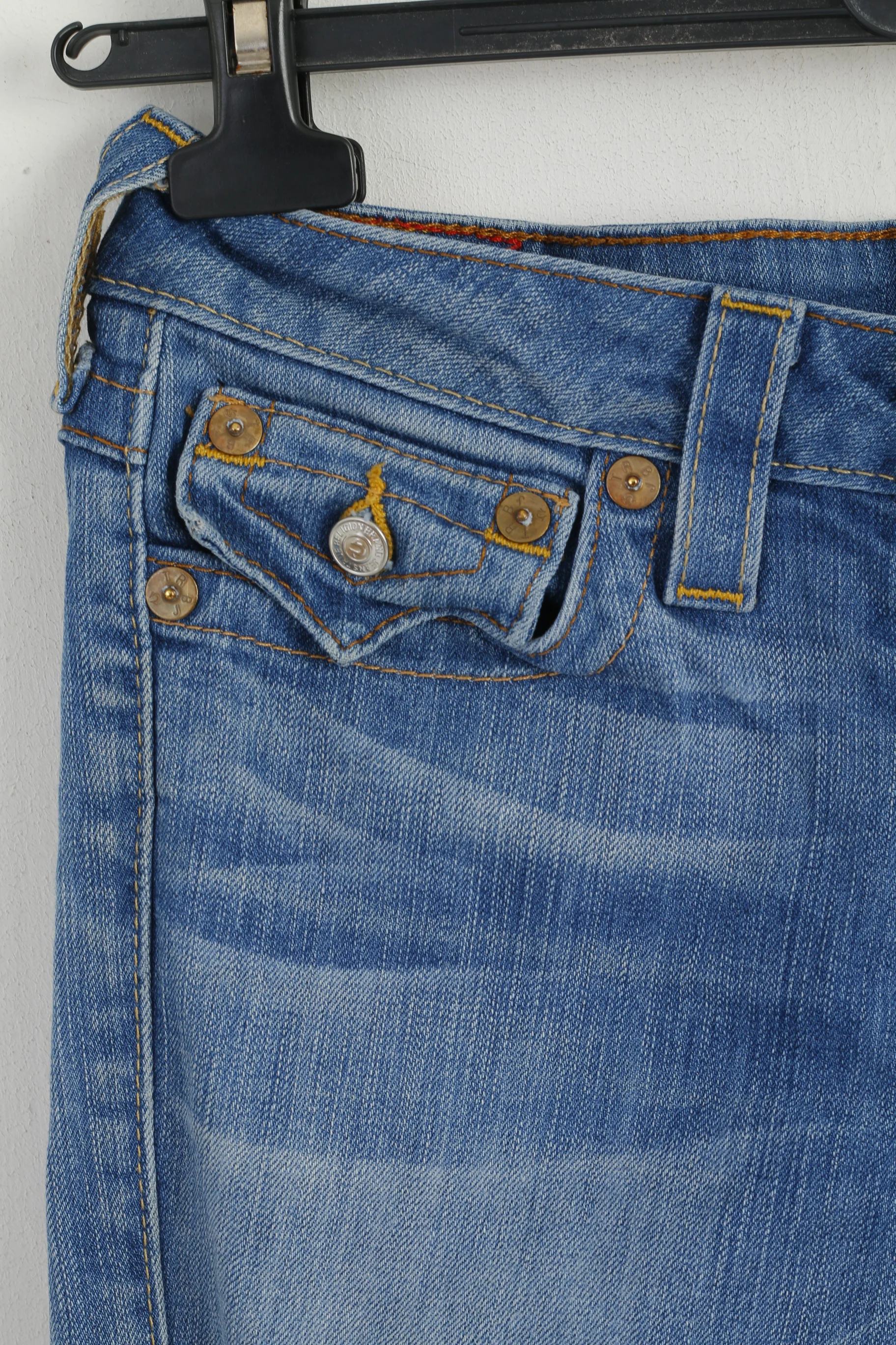 True Religion Women 28 Jeans Trousers Blue Cotton Skinny Long Leg Slim Pants - Image 2