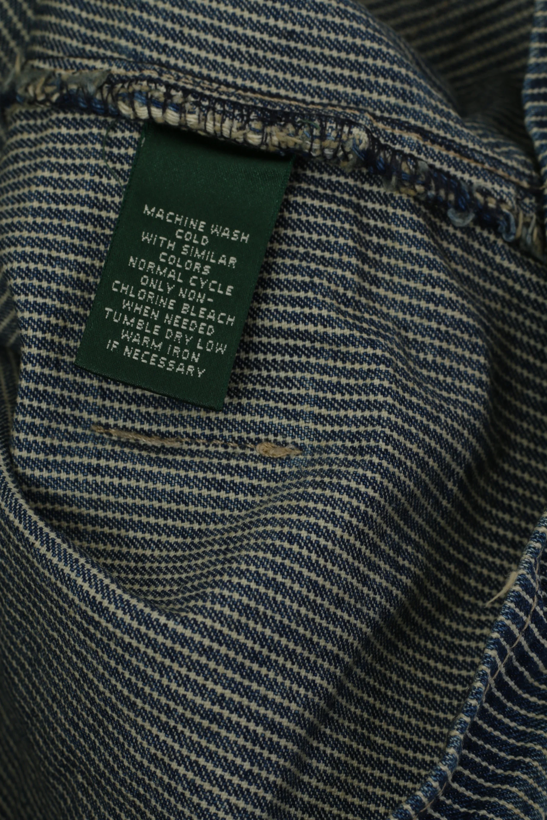 Lauren Jeans Ralph Lauren Women L (M) Waistcoast Blue Striped Faded Cotton Vest - Image 5