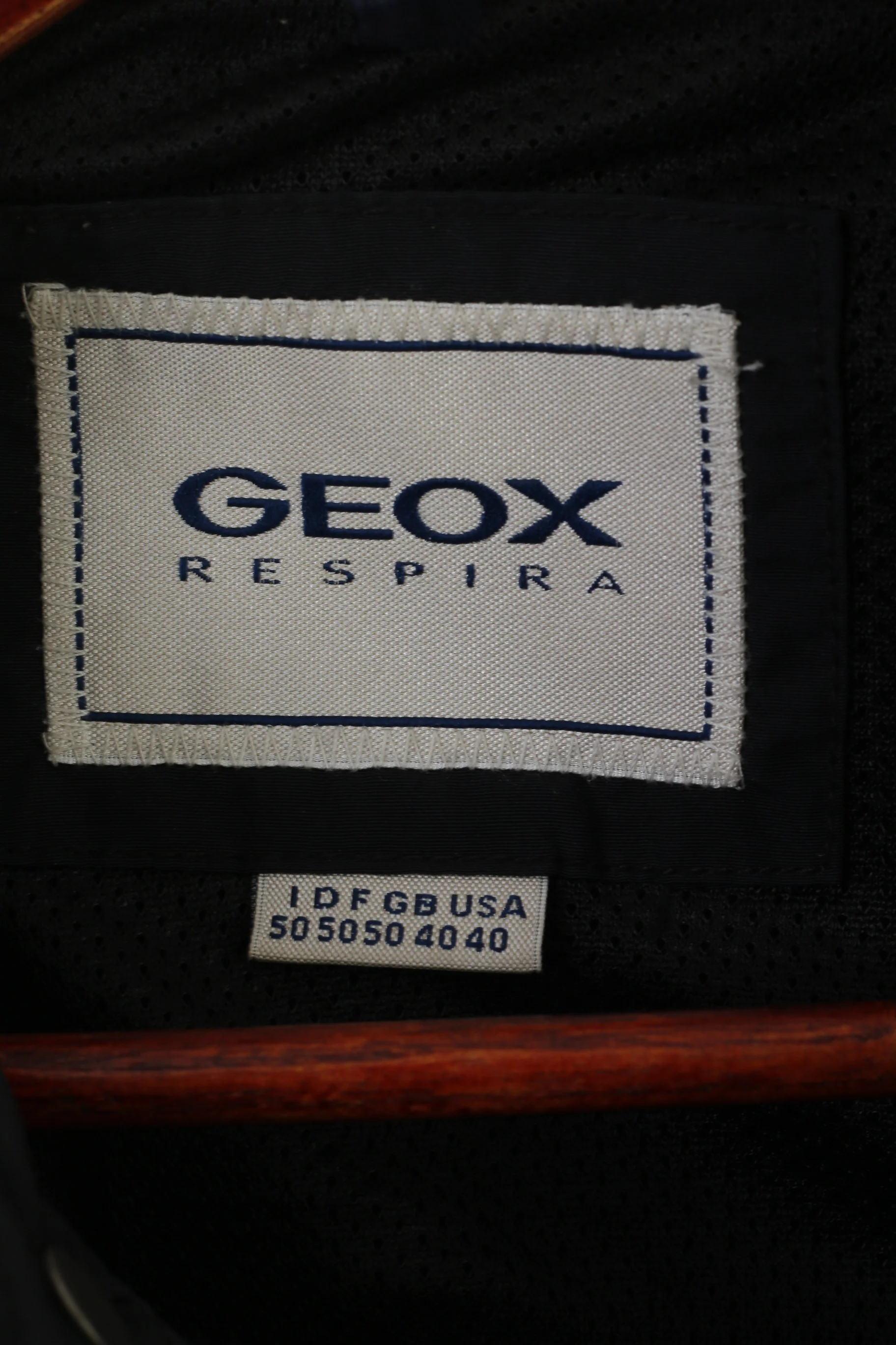 Geox Respira Men 50 40 M Jacket Navy Classic Breathes Lightweight Zip Up Top - Image 4