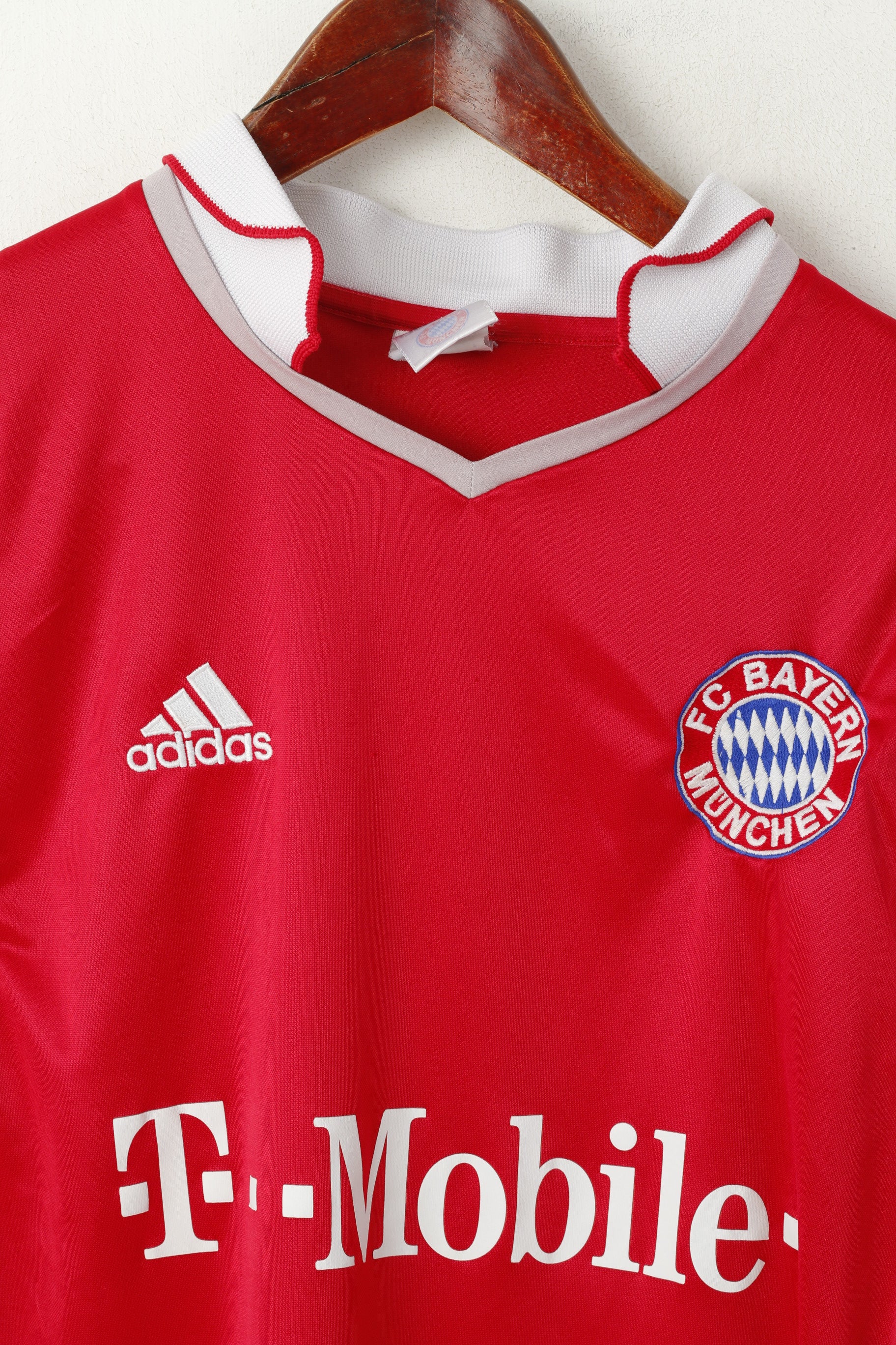 Adidas FC Bayern Munchen Men XL Shirt Red Vintage Football Club Jersey Top - Image 2