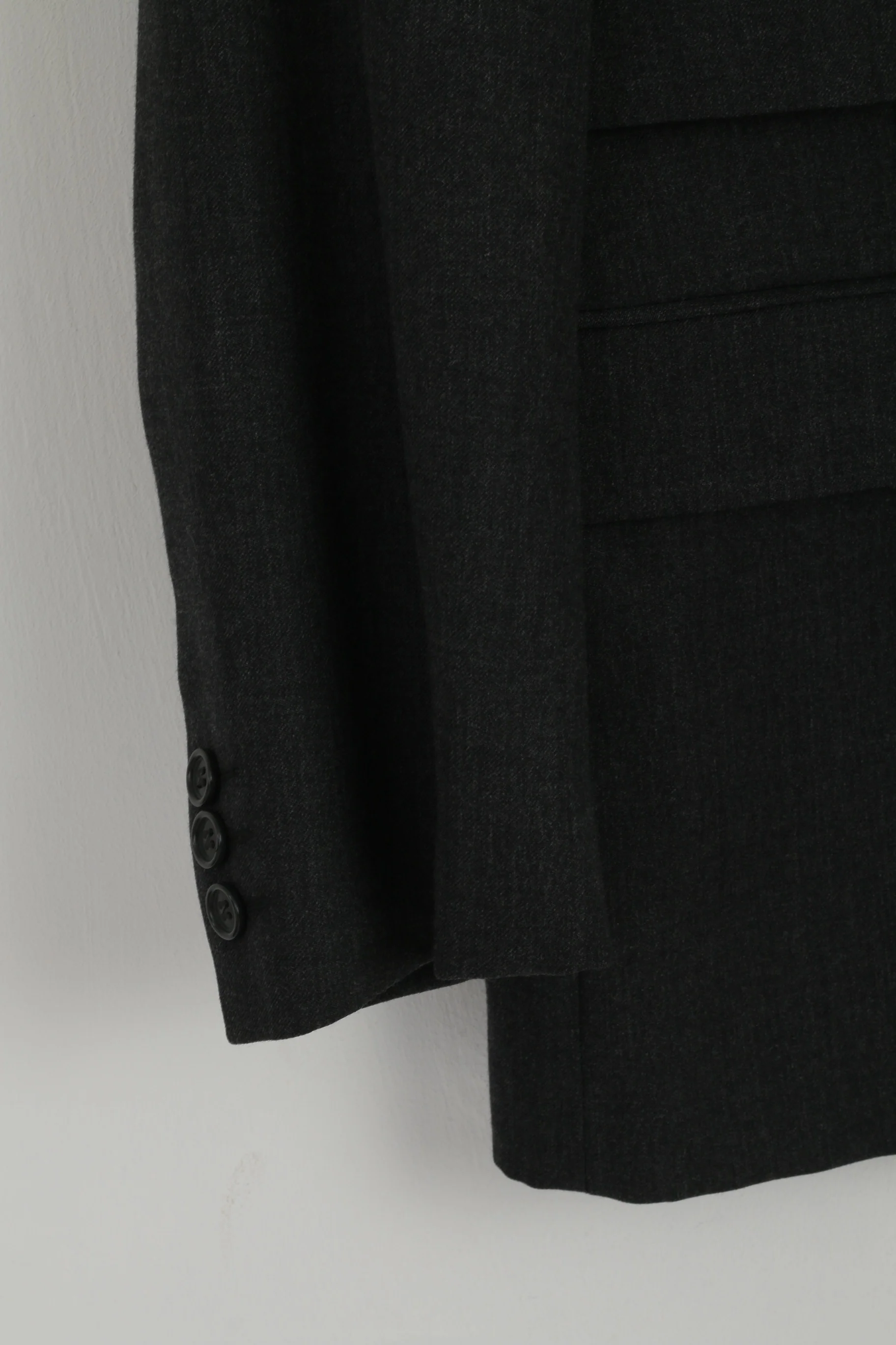Marlane Men 52 42 Blazer Charcoal Wool Super 100 Made in Italy Classic Jacket - Image 3