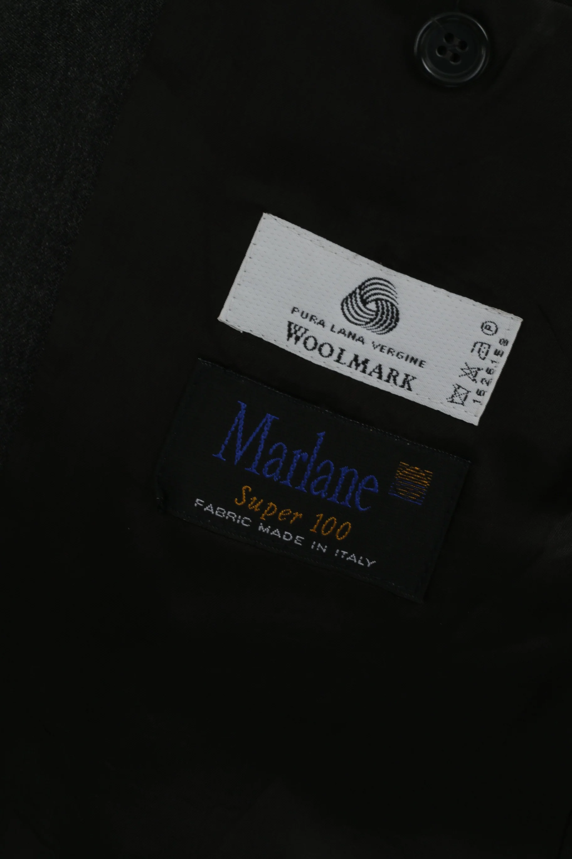 Marlane Men 52 42 Blazer Charcoal Wool Super 100 Made in Italy Classic Jacket - Image 4