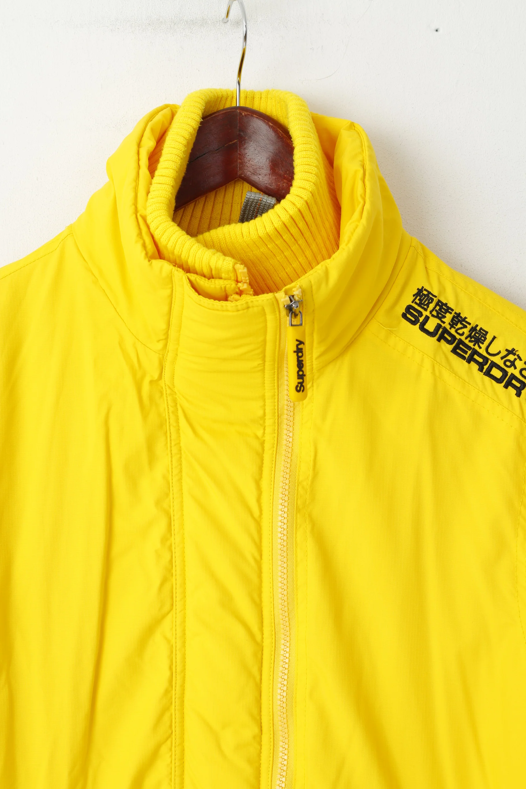 Superdry Women S Jacket Yellow Double Blacklabel Nylon 3 Zippers Lightweight Top - Image 2