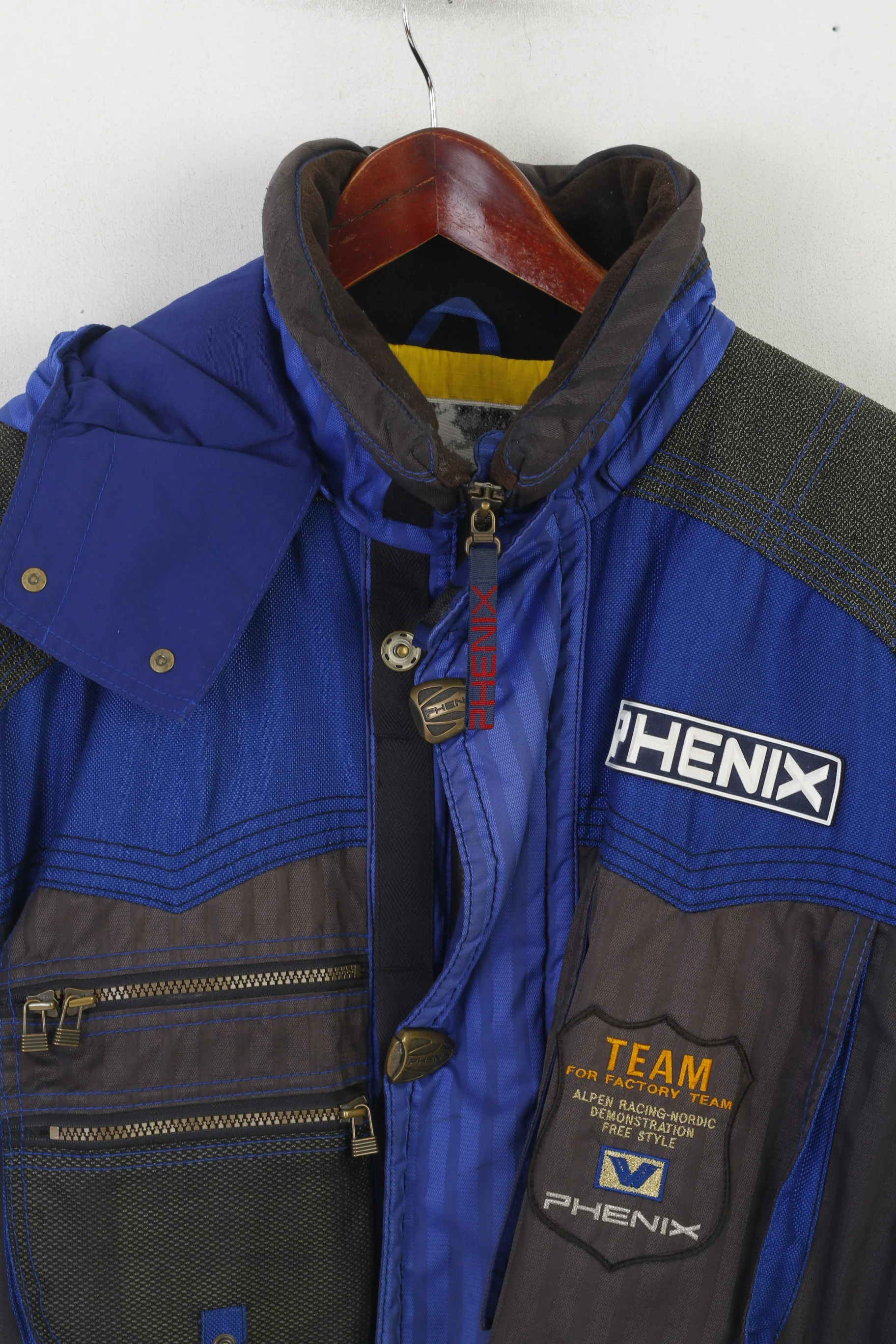 Phenix Men 52 L Ski Jacket Blue Alpen Snowboarding Racing Team Hooded Zip Up Top - Image 2