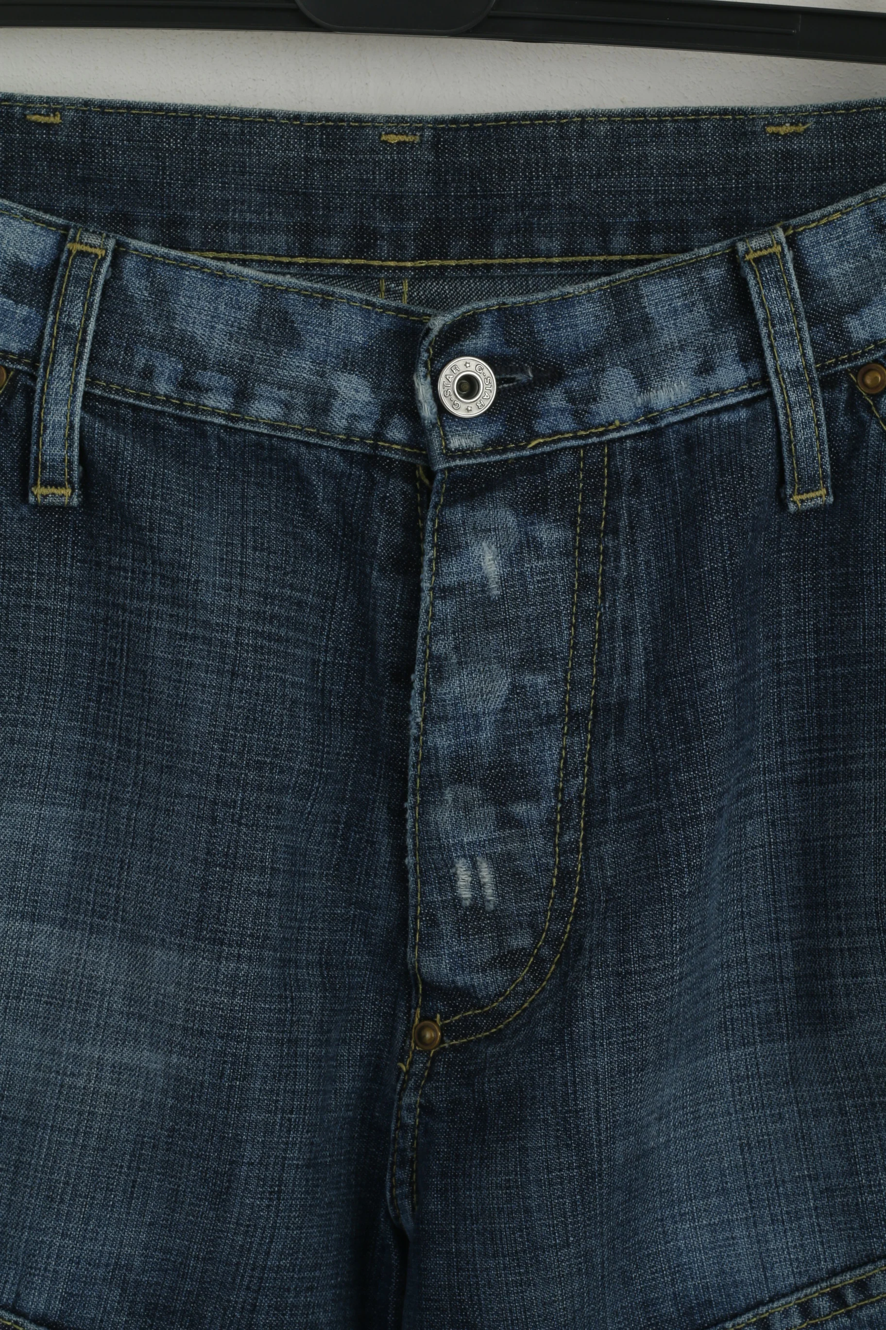 G-STAR Men 32 Jeans Trousers Navy Cotton Elwood Embro Denim Pants - Image 2
