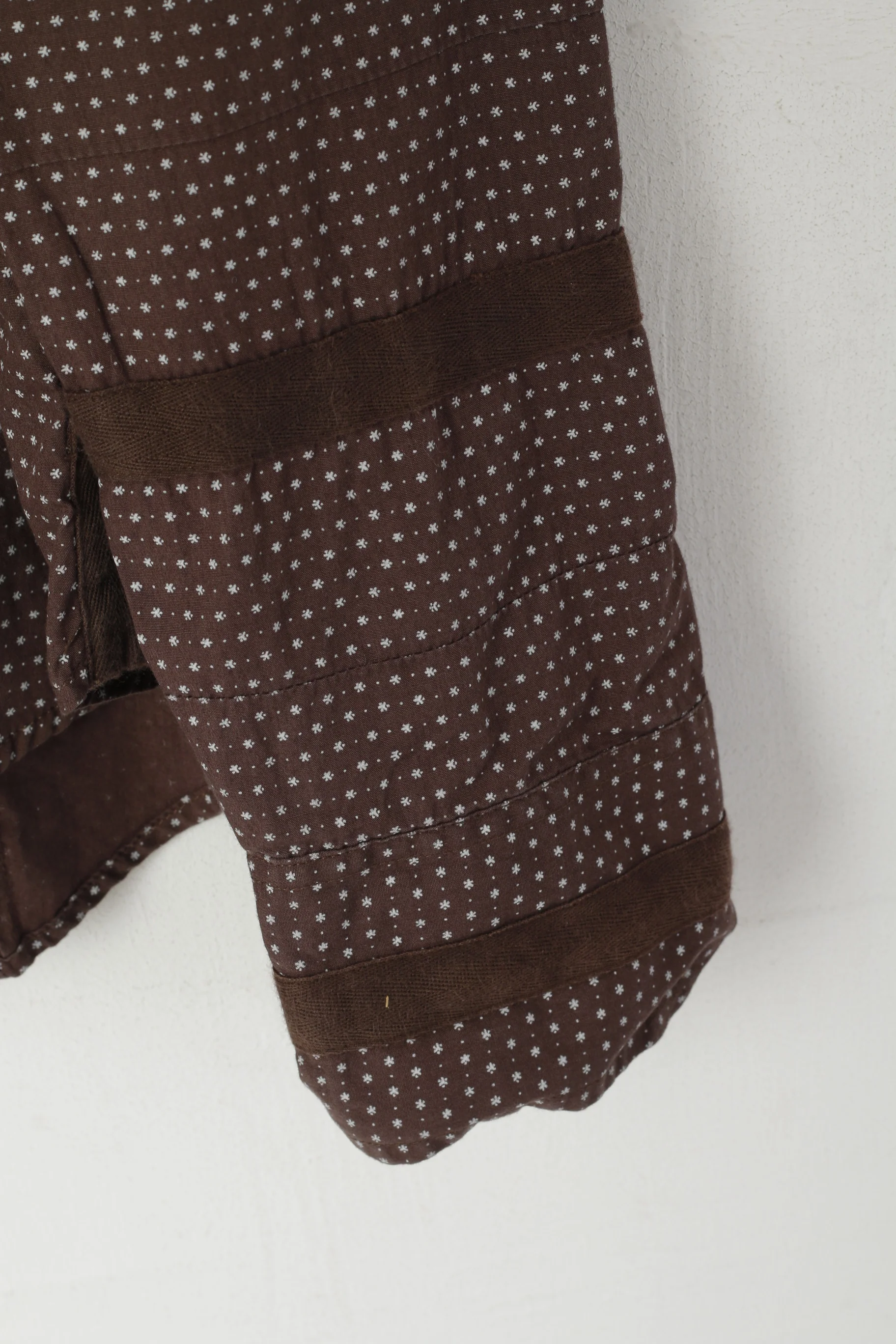 Diesel Men L (M) Casual Shirt Brown Cotton Tiny Snowflake Pattern Long Sleeve Top - Image 3