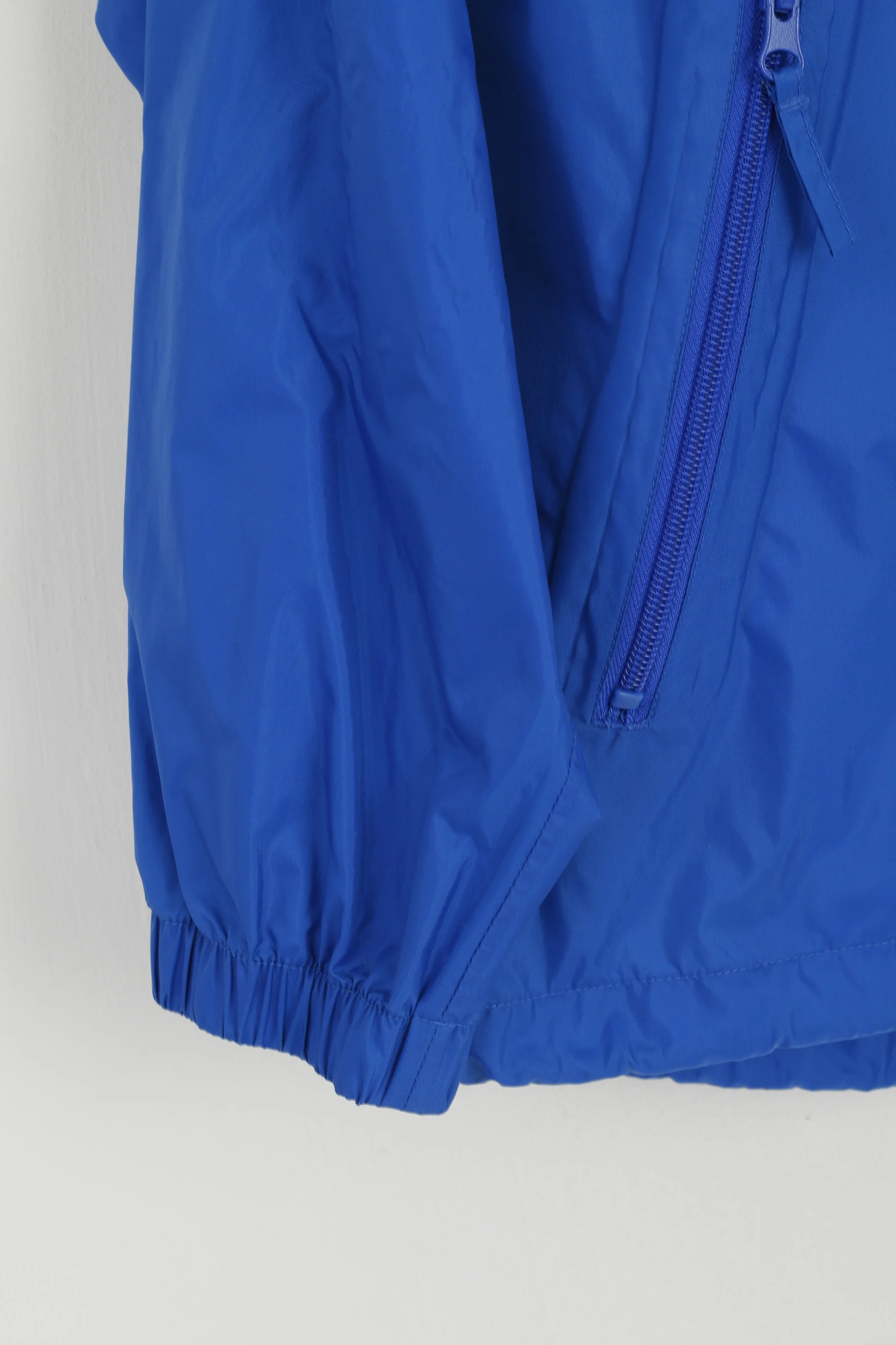Etirel Boys 12 Age 152 Jacket Blue Nylon Waterproof Hidden Hood Zip Up Top - Image 3