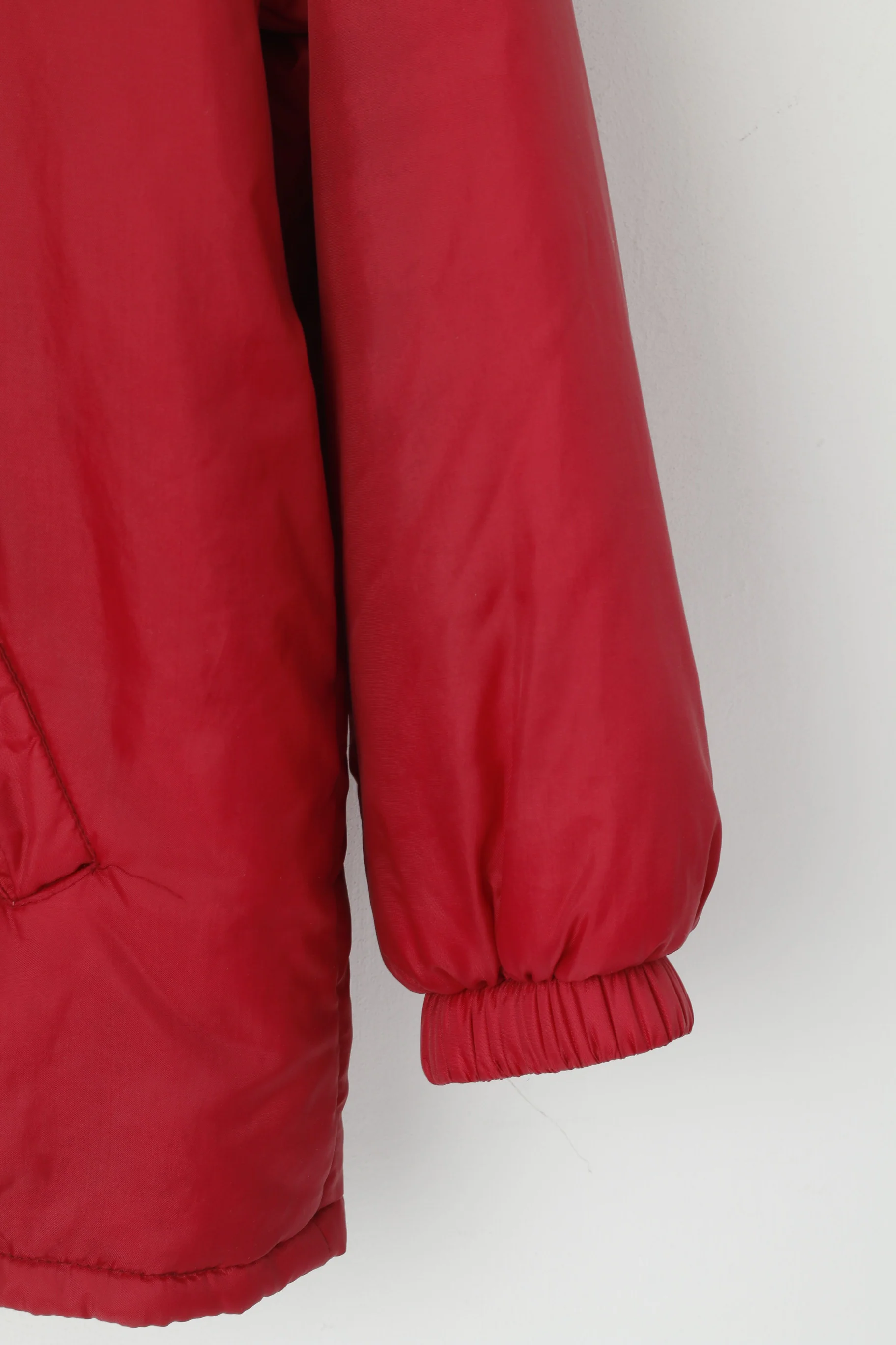 Master Men XL Jacket Red Nylon Vintage 90s Full Zipper Detachable Sleeves Top - Image 3