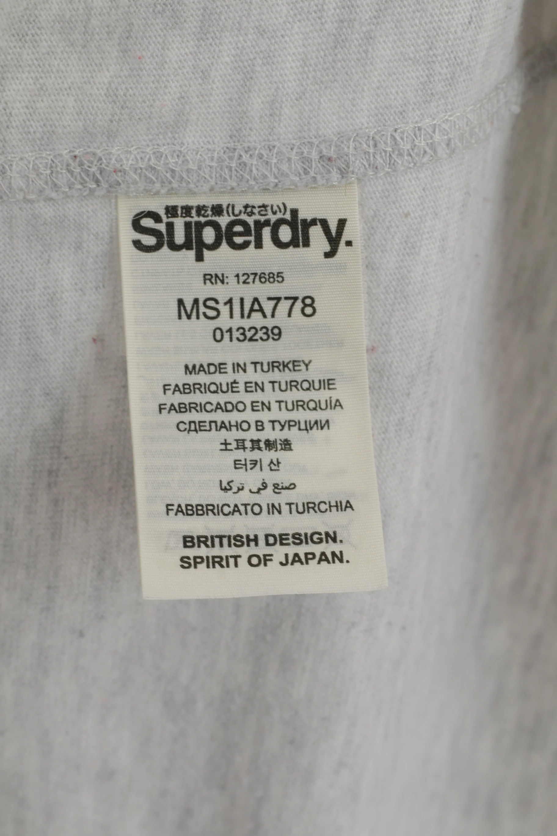 Superdry Men M Shirt Grey Cotton Faded Crew Neck Sport Short Sleeve Top - Image 4
